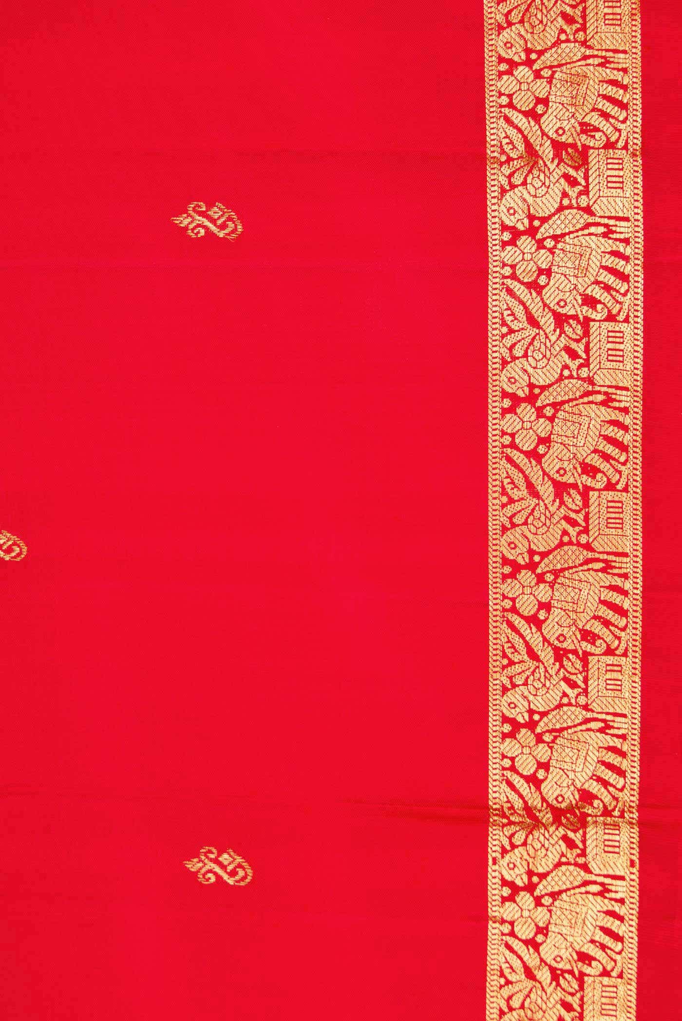 Red Dual Tone Kanchipuram Silk Saree