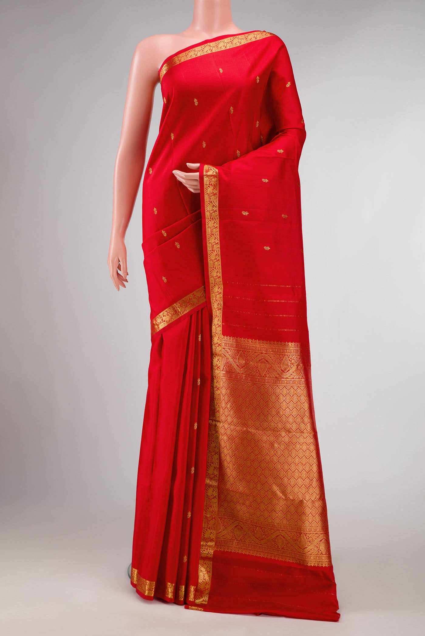 Red Dual Tone Kanchipuram Silk Saree