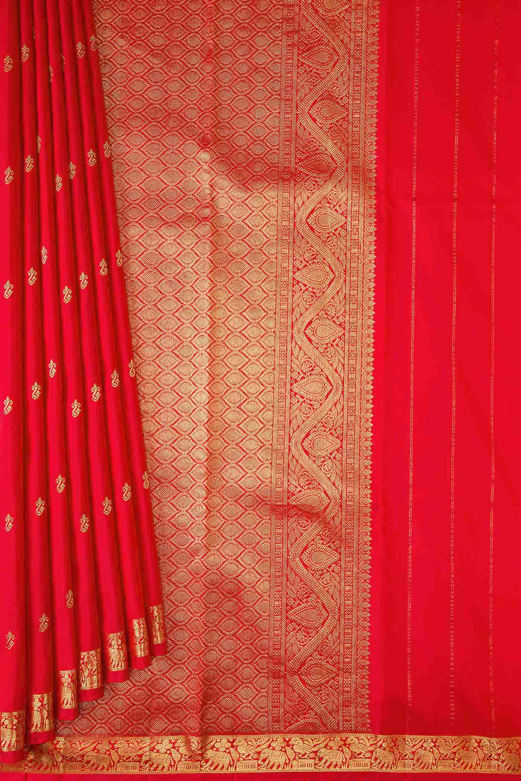 Red Dual Tone Kanchipuram Silk Saree