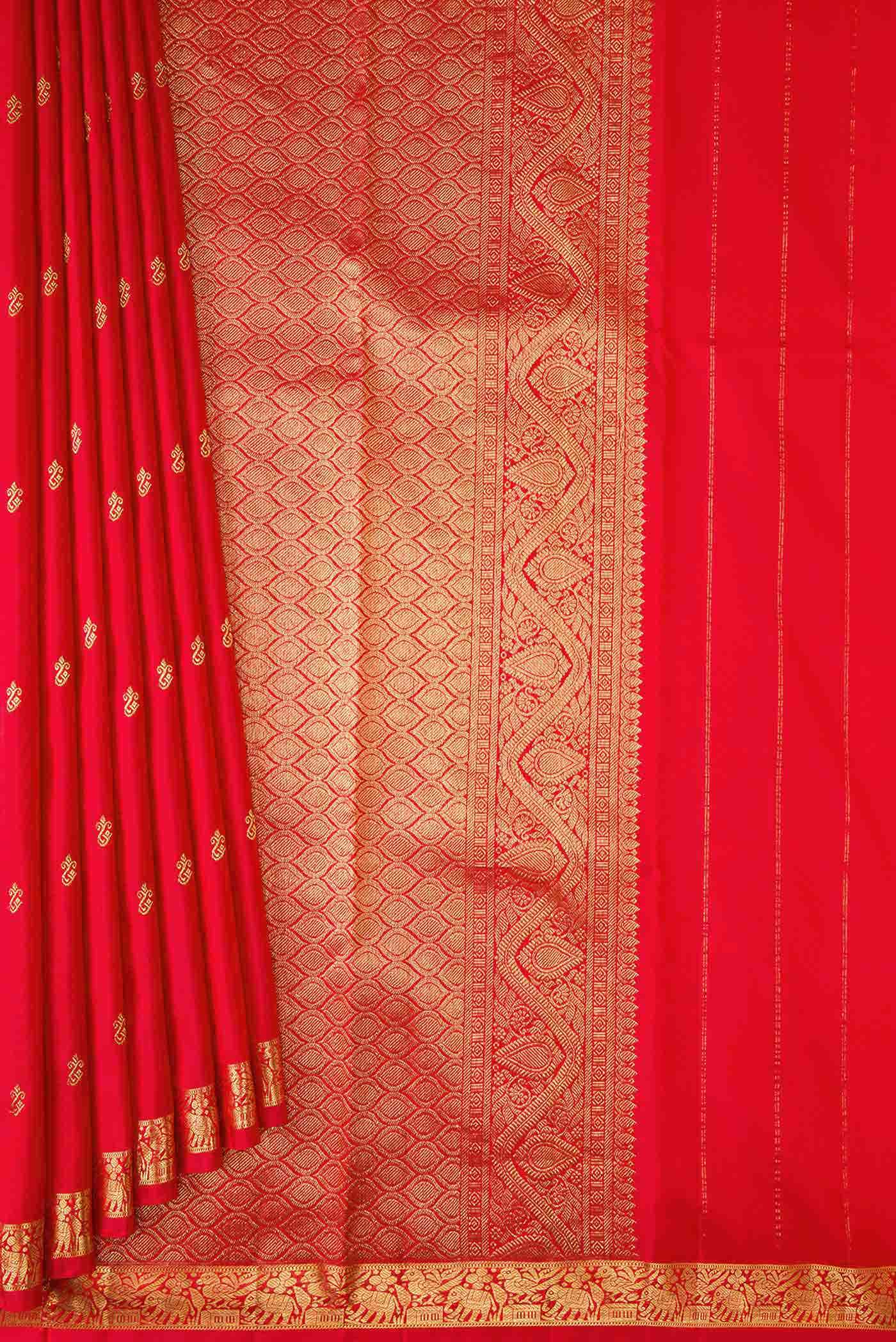 Red Dual Tone Kanchipuram Silk Saree