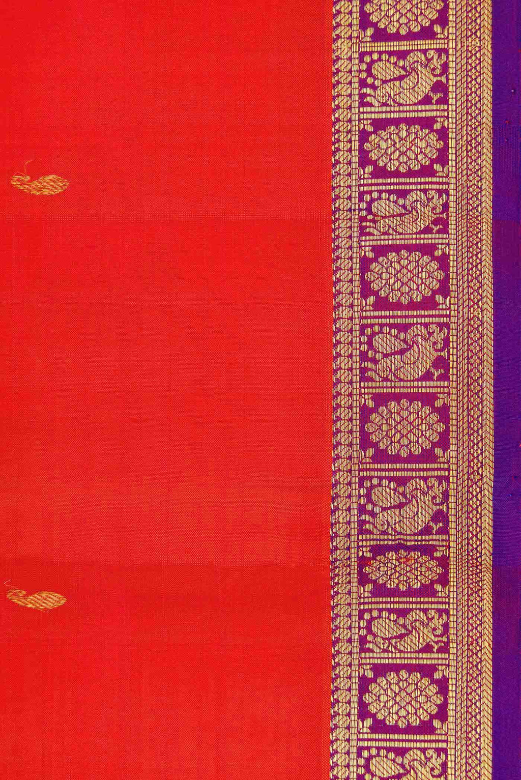 Brick Orange Dual Tone Kanchipuram Silk Saree