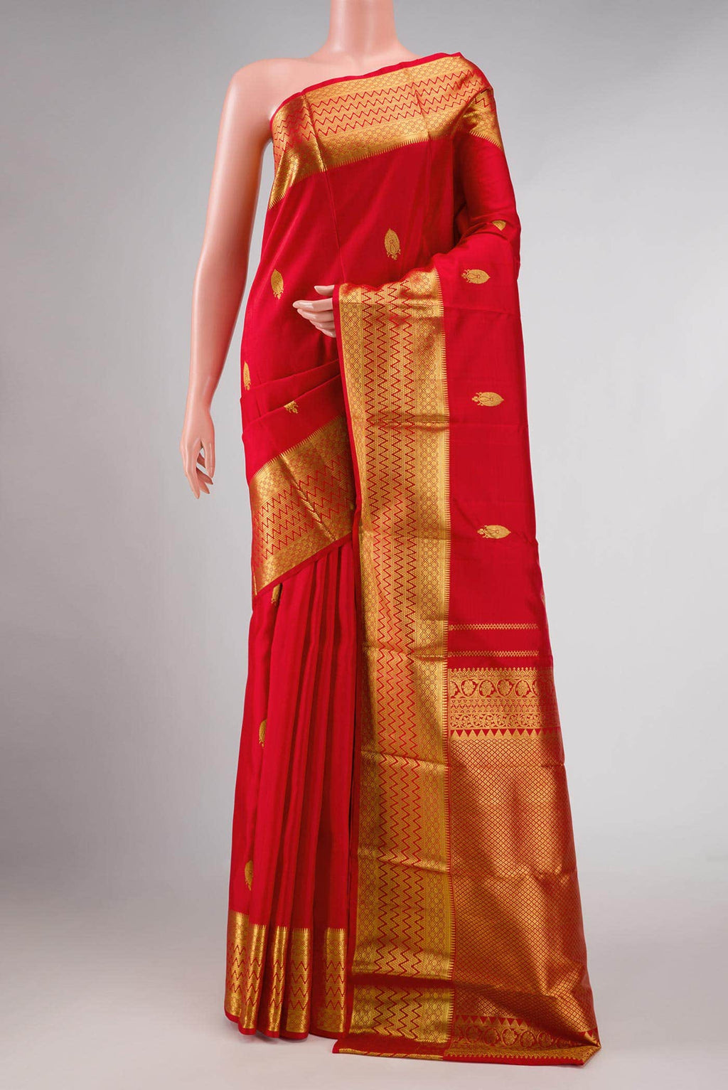Red Dual Tone Kanchipuram Silk Saree