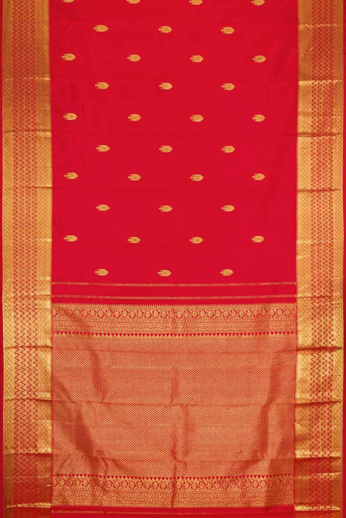 Red Dual Tone Kanchipuram Silk Saree