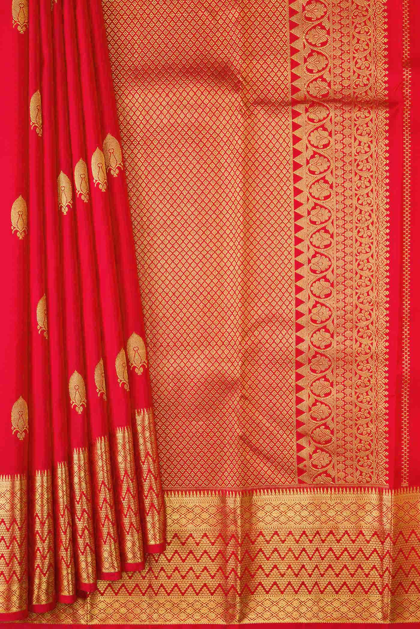 Red Dual Tone Kanchipuram Silk Saree