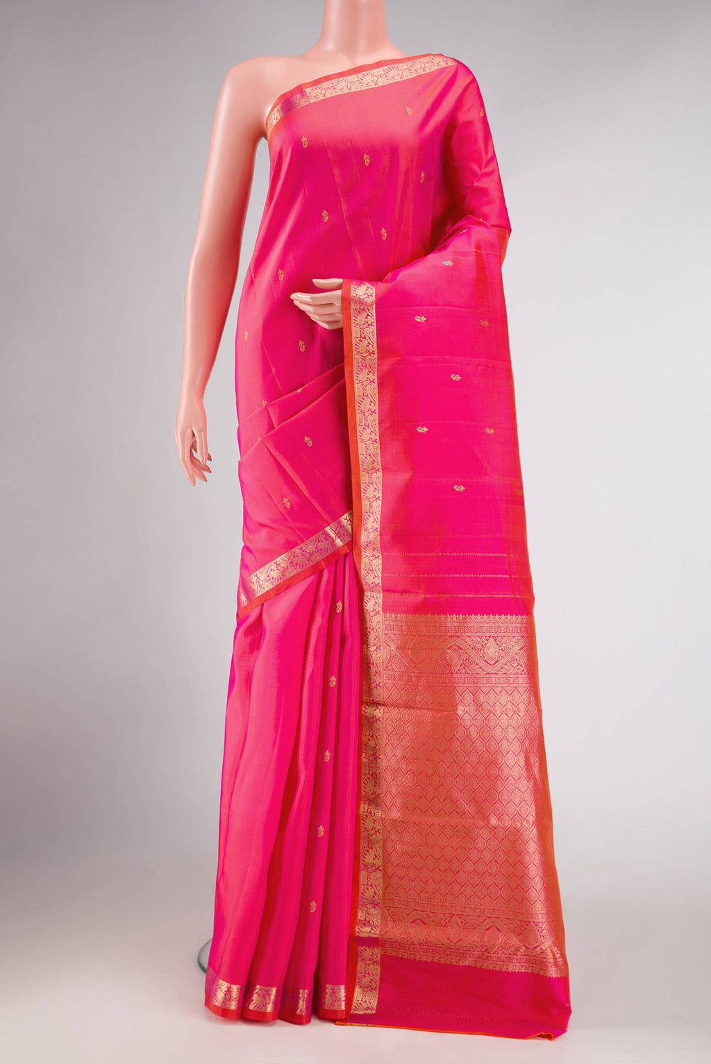 Pink Dual Tone Kanchipuram Silk Saree