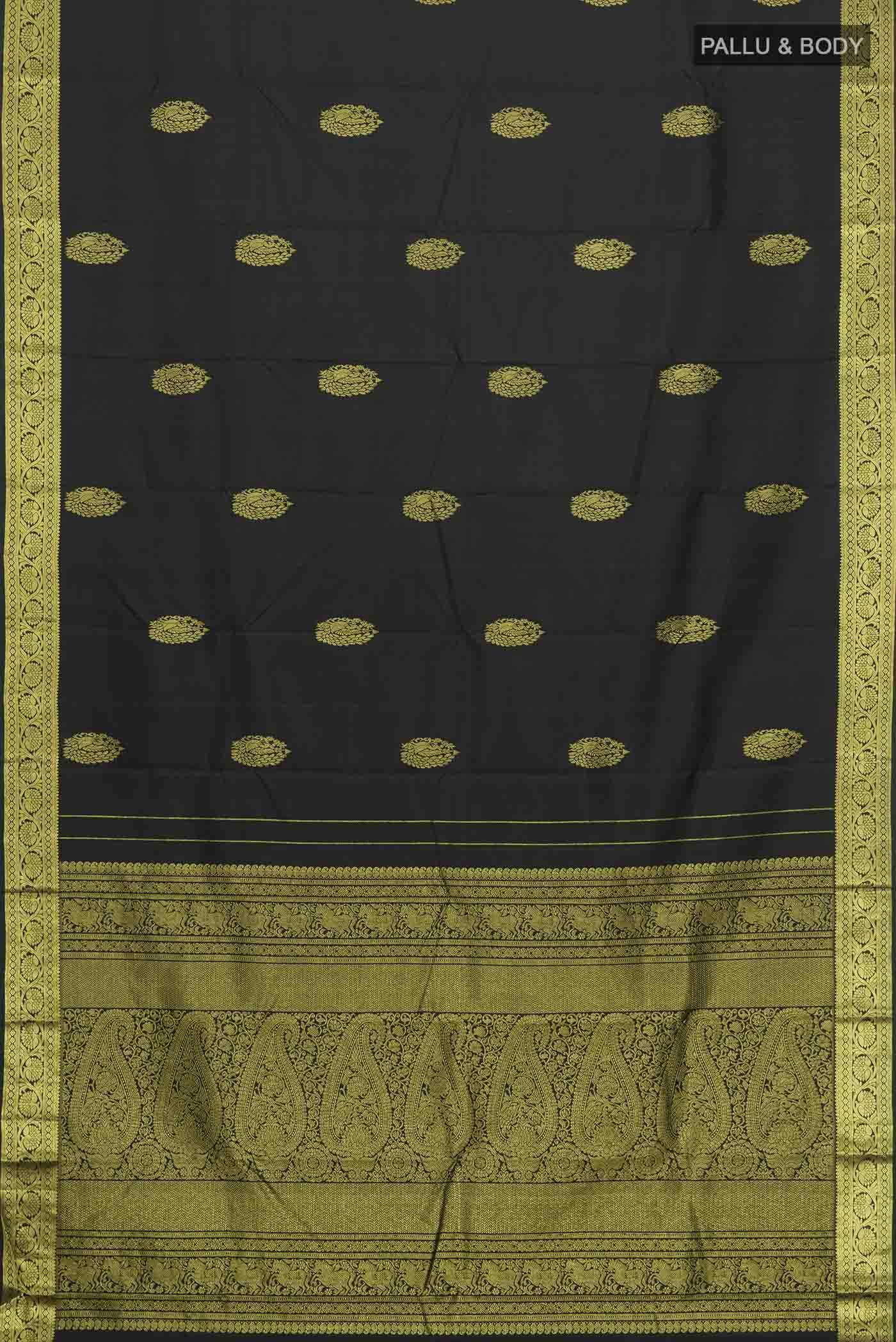 Black Kanchipuram Silk Saree