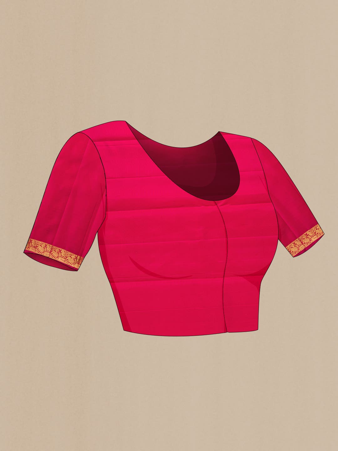 Dark Pink Dual Tone Kanchipuram Silk Saree