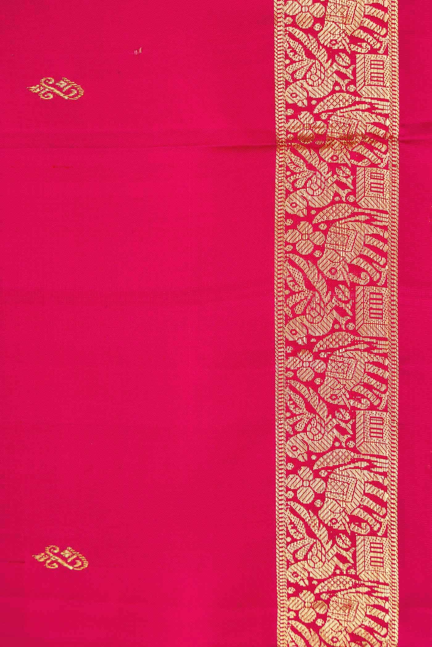 Dark Pink Dual Tone Kanchipuram Silk Saree