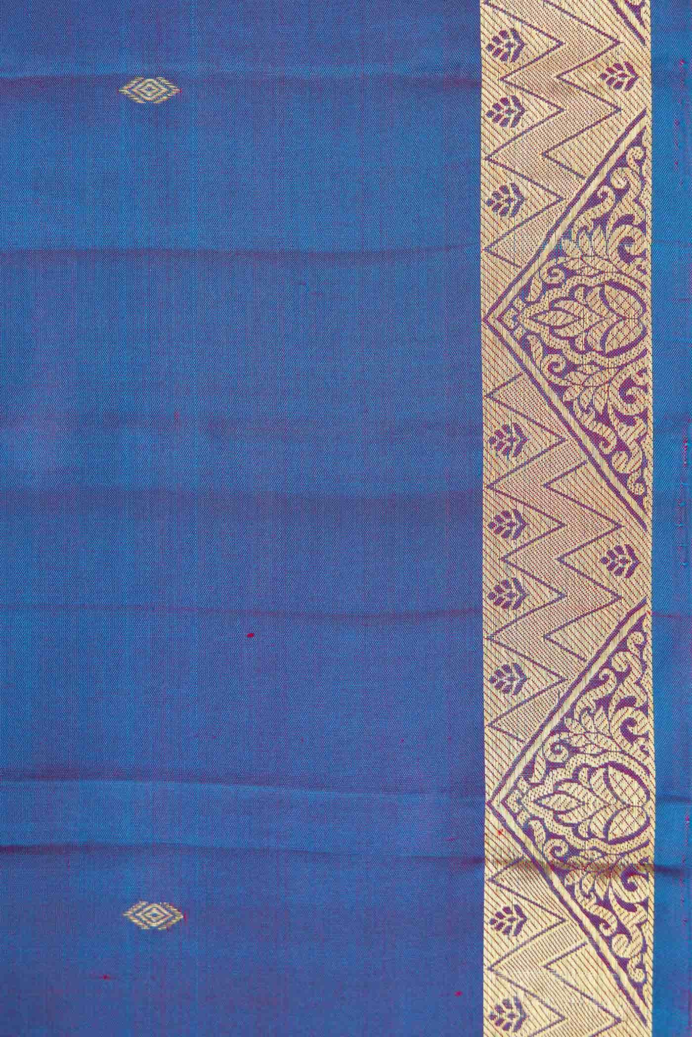 Peacock Blue Dual Tone Kanchipuram Silk Saree