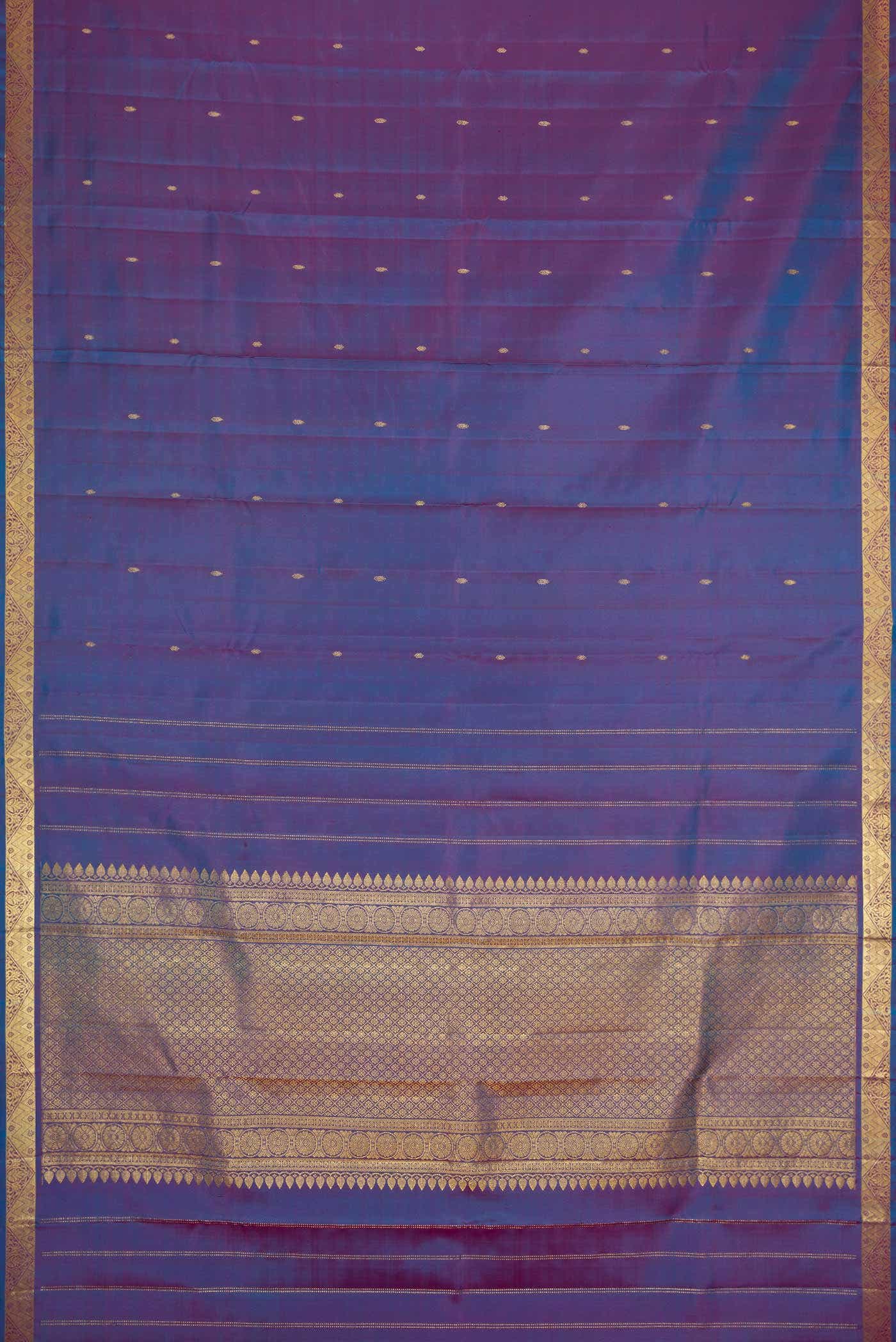 Peacock Blue Dual Tone Kanchipuram Silk Saree