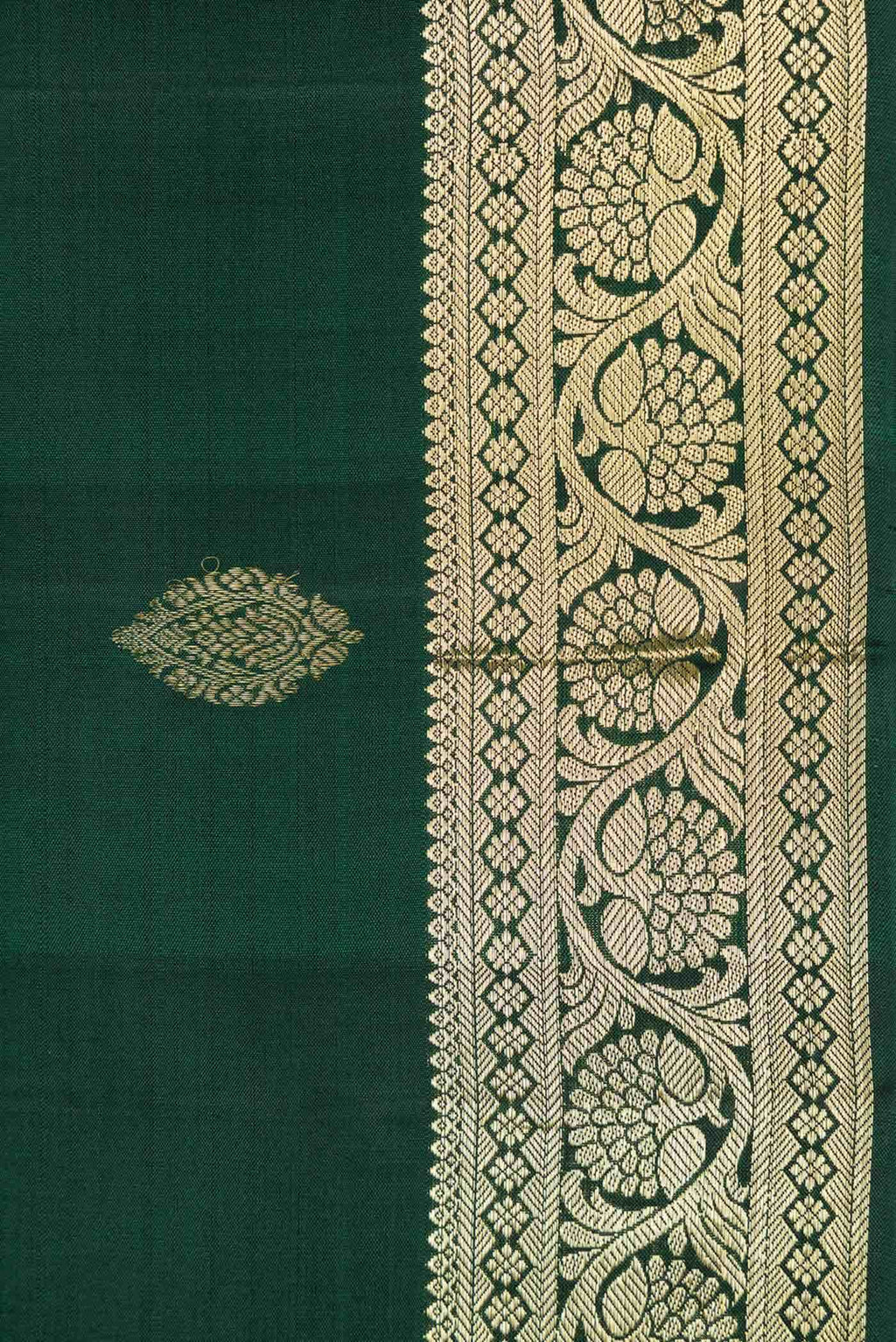 Bottle Green Dual Tone Kanchipuram Silk Saree