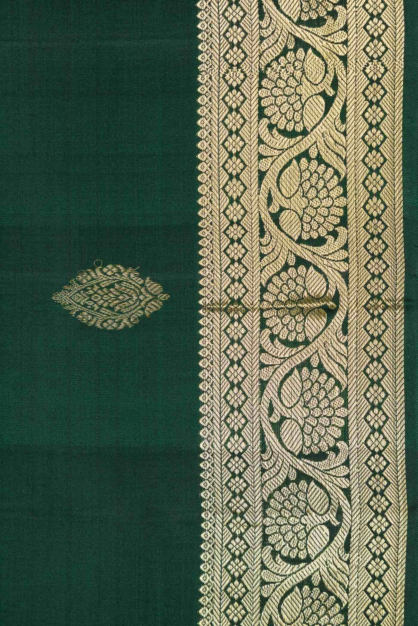 Bottle Green Dual Tone Kanchipuram Silk Saree