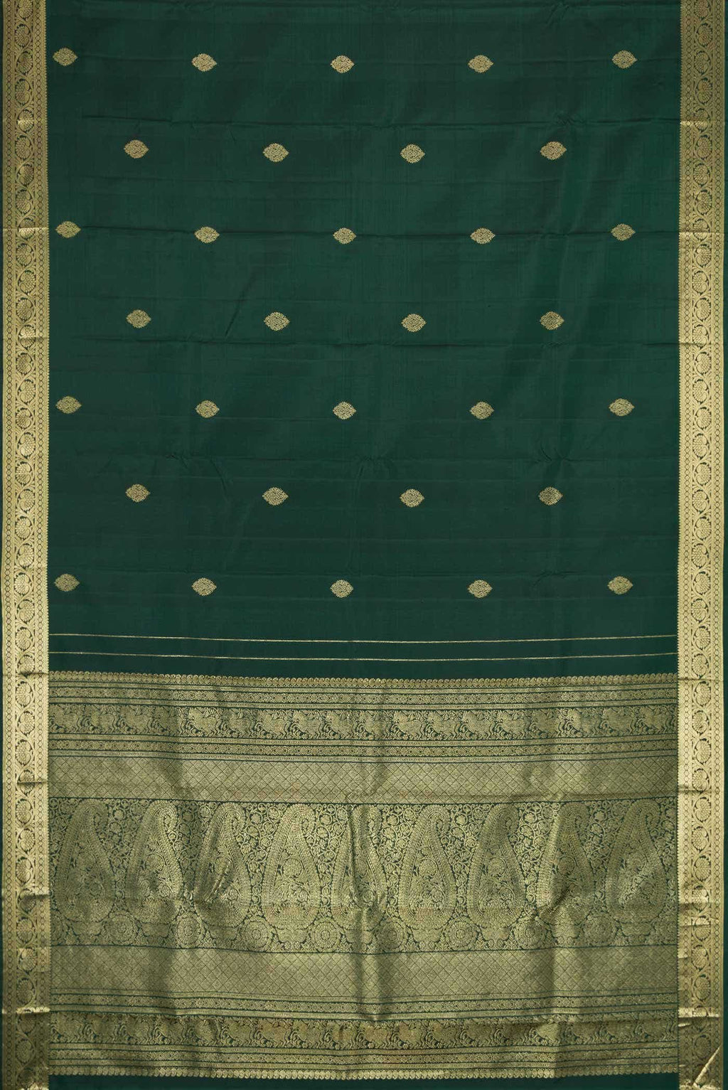Bottle Green Dual Tone Kanchipuram Silk Saree