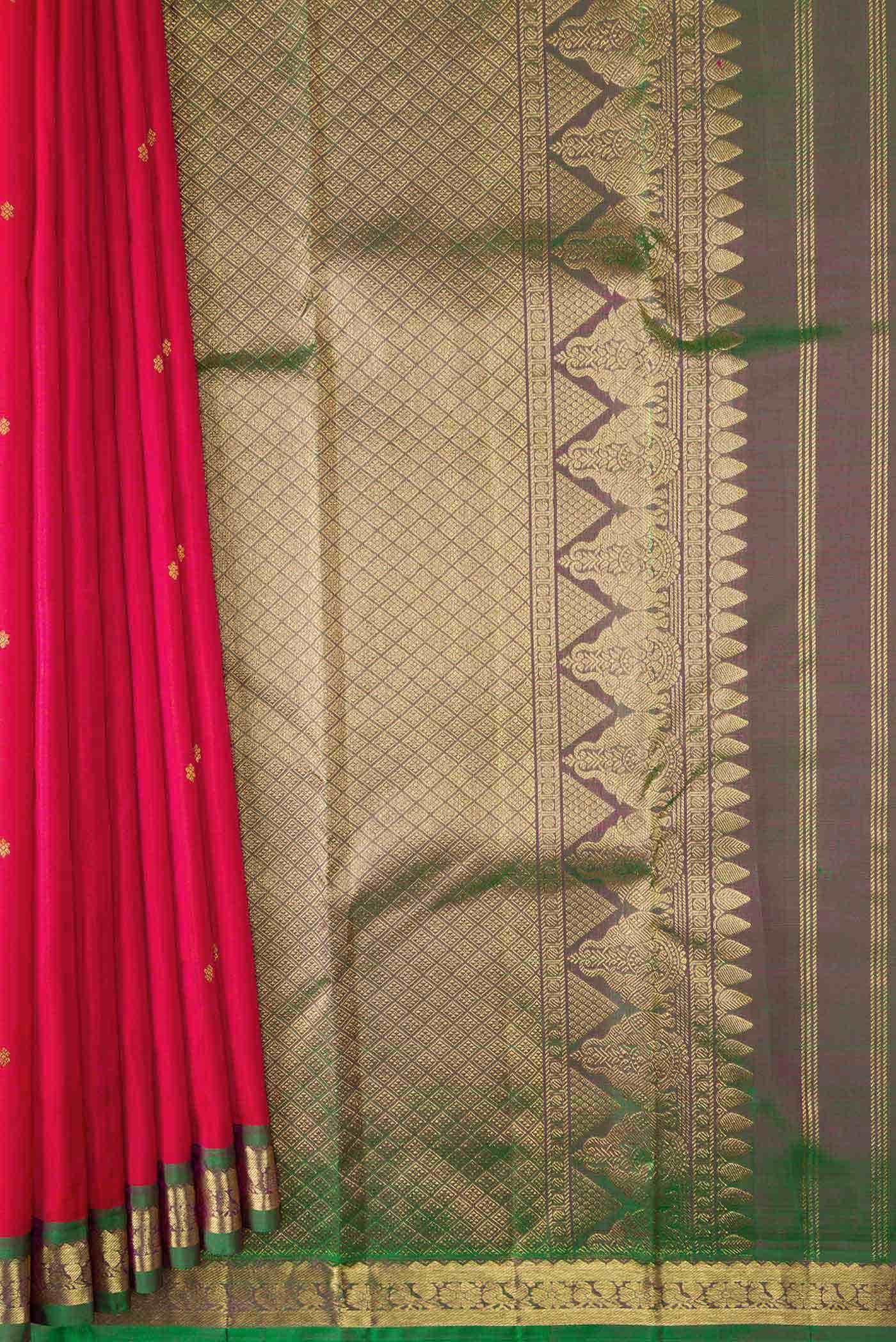 Pink Dual Tone Kanchipuram Silk Saree