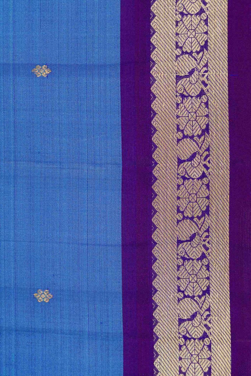 Peacock Blue Dual Tone Kanchipuram Silk Saree