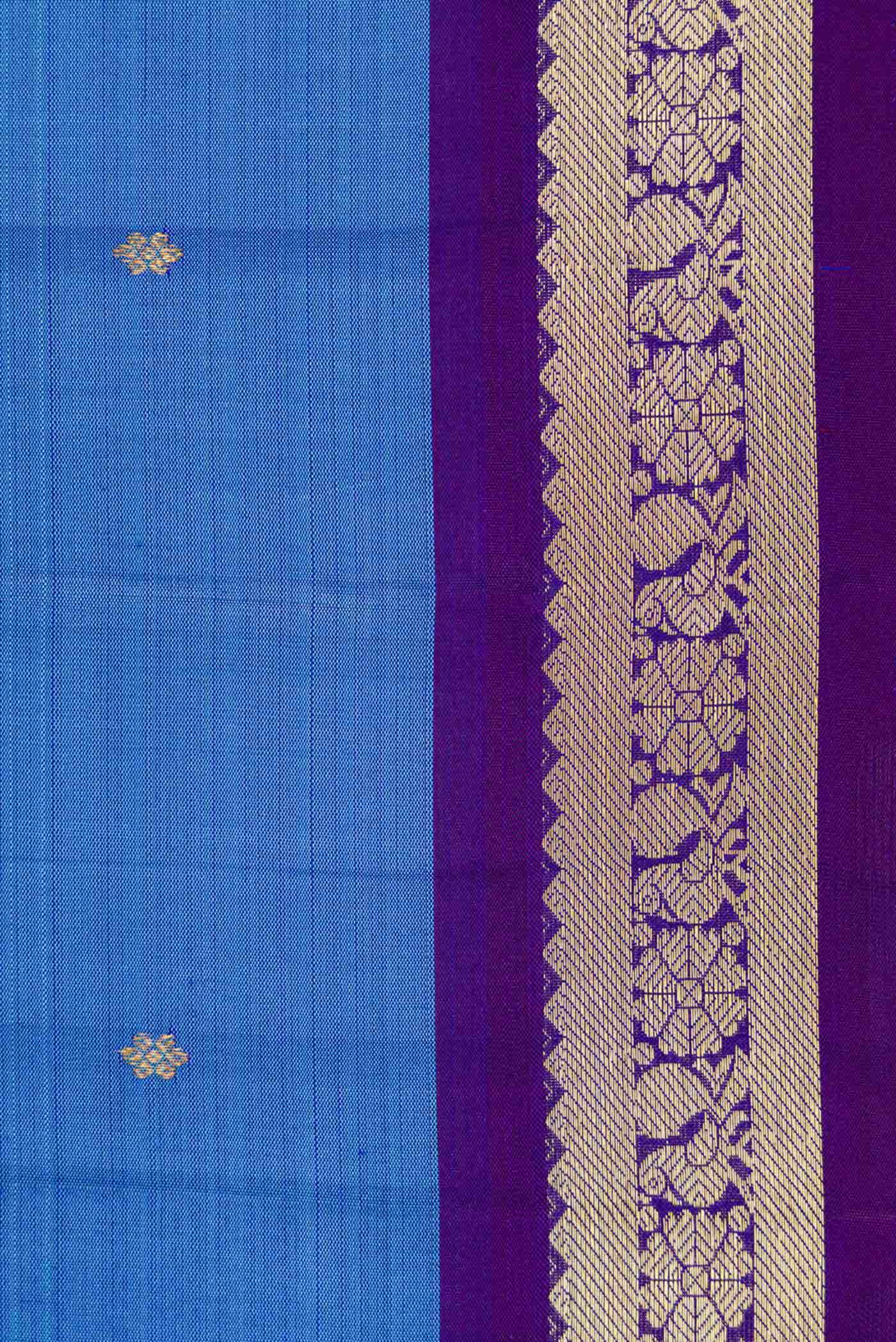 Peacock Blue Dual Tone Kanchipuram Silk Saree