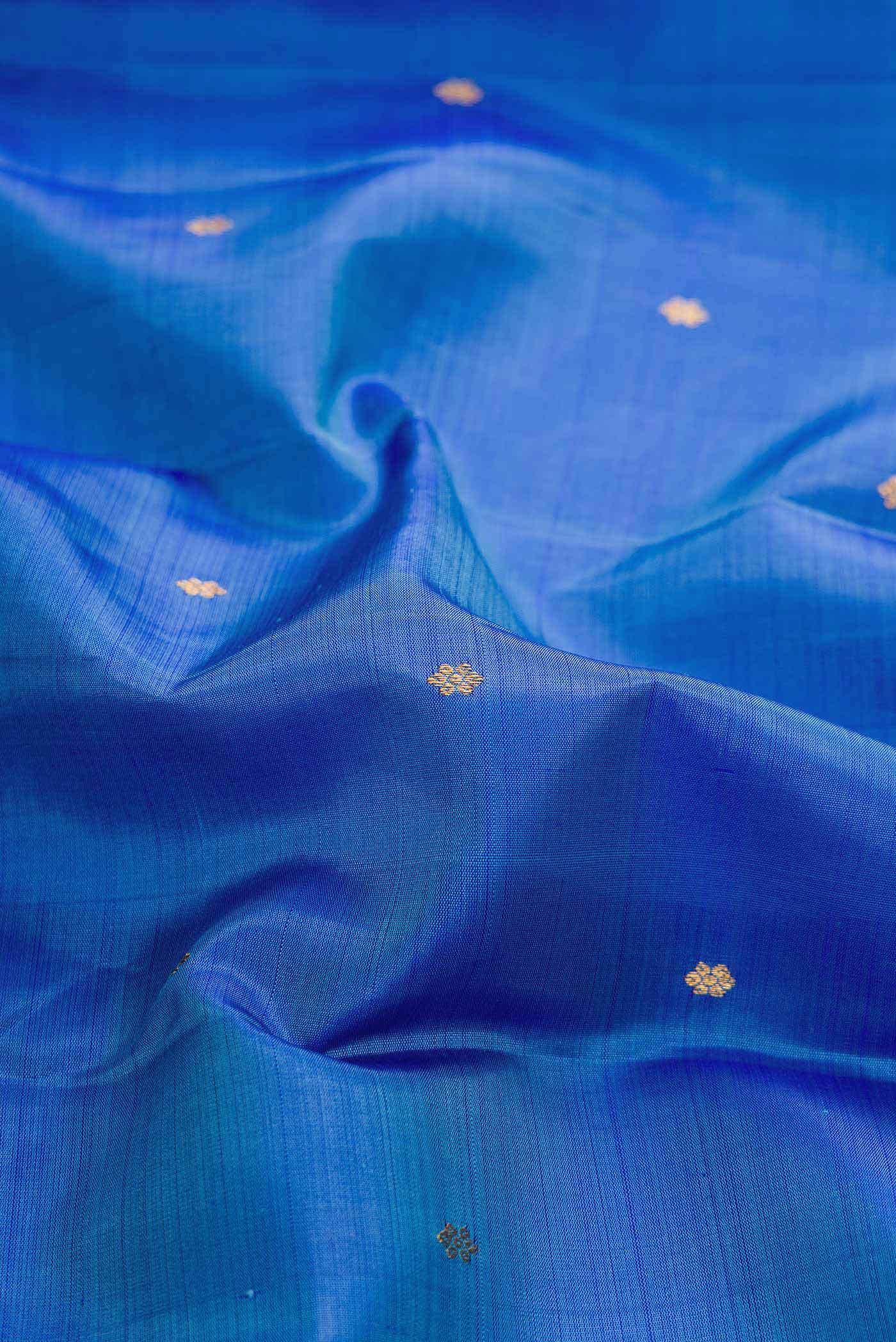 Peacock Blue Dual Tone Kanchipuram Silk Saree