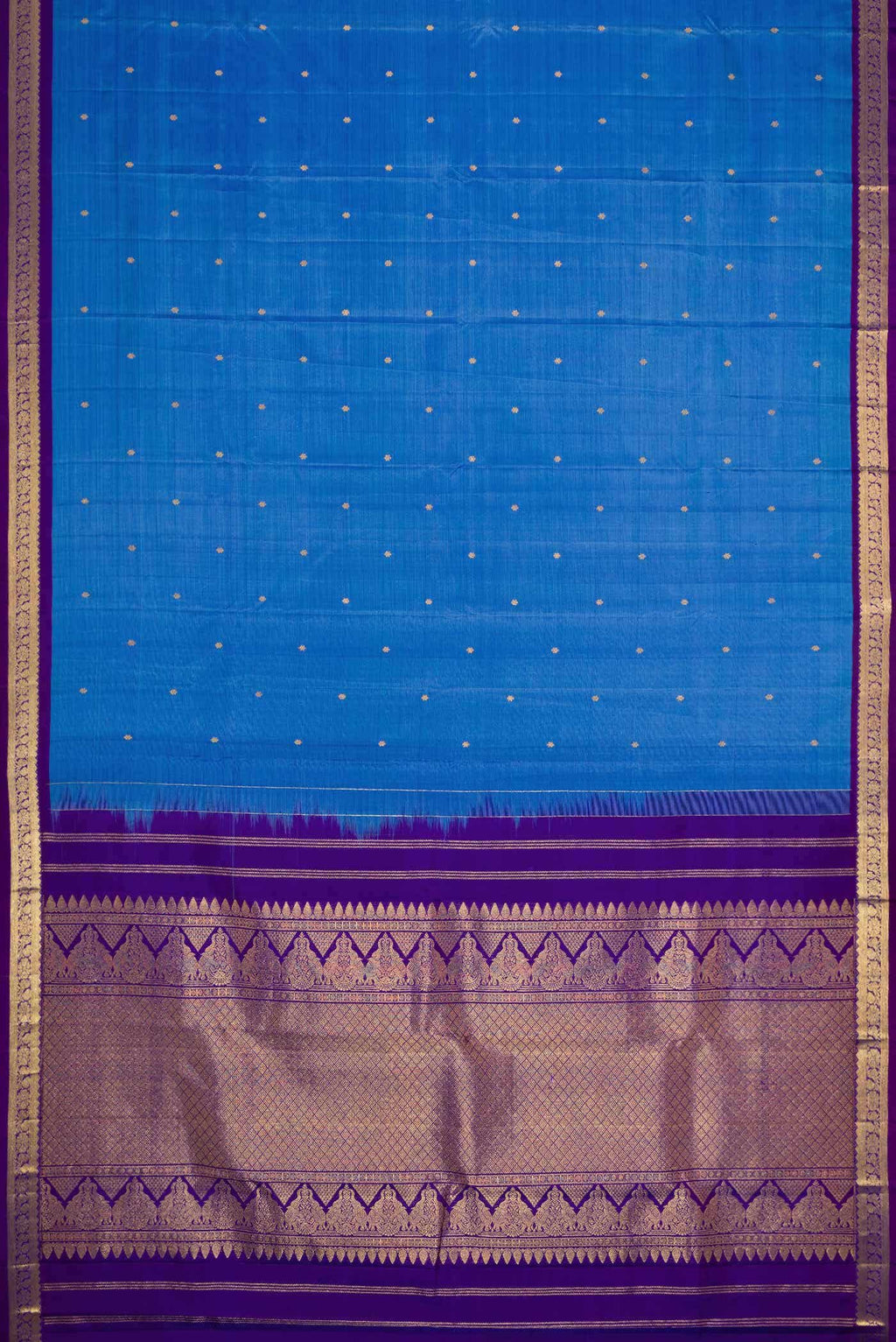 Peacock Blue Dual Tone Kanchipuram Silk Saree