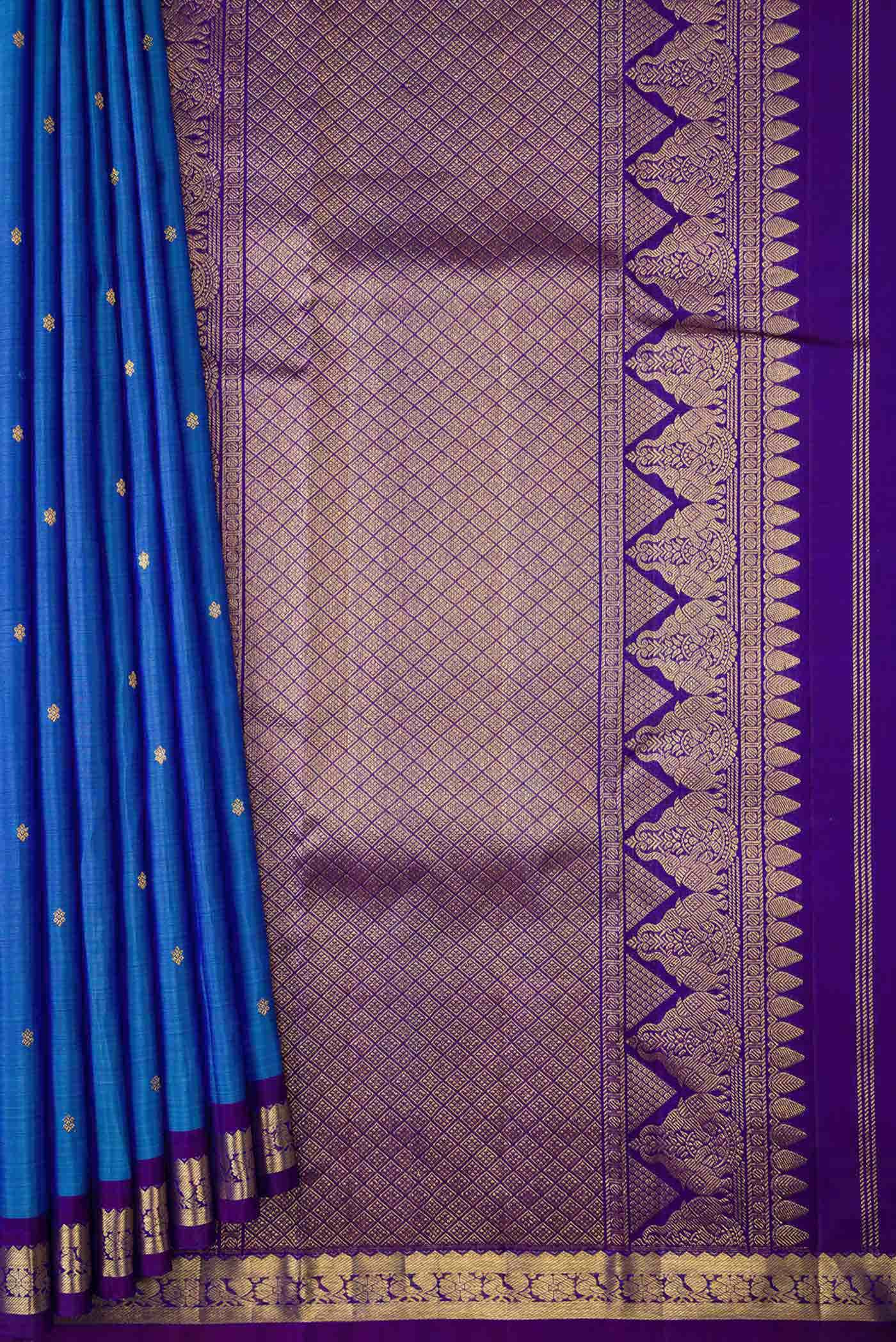 Peacock Blue Dual Tone Kanchipuram Silk Saree