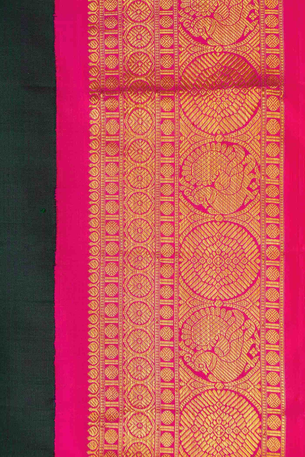 Pure Silk Pure Zari Bottle Green Dual Tone Kanchipuram Saree