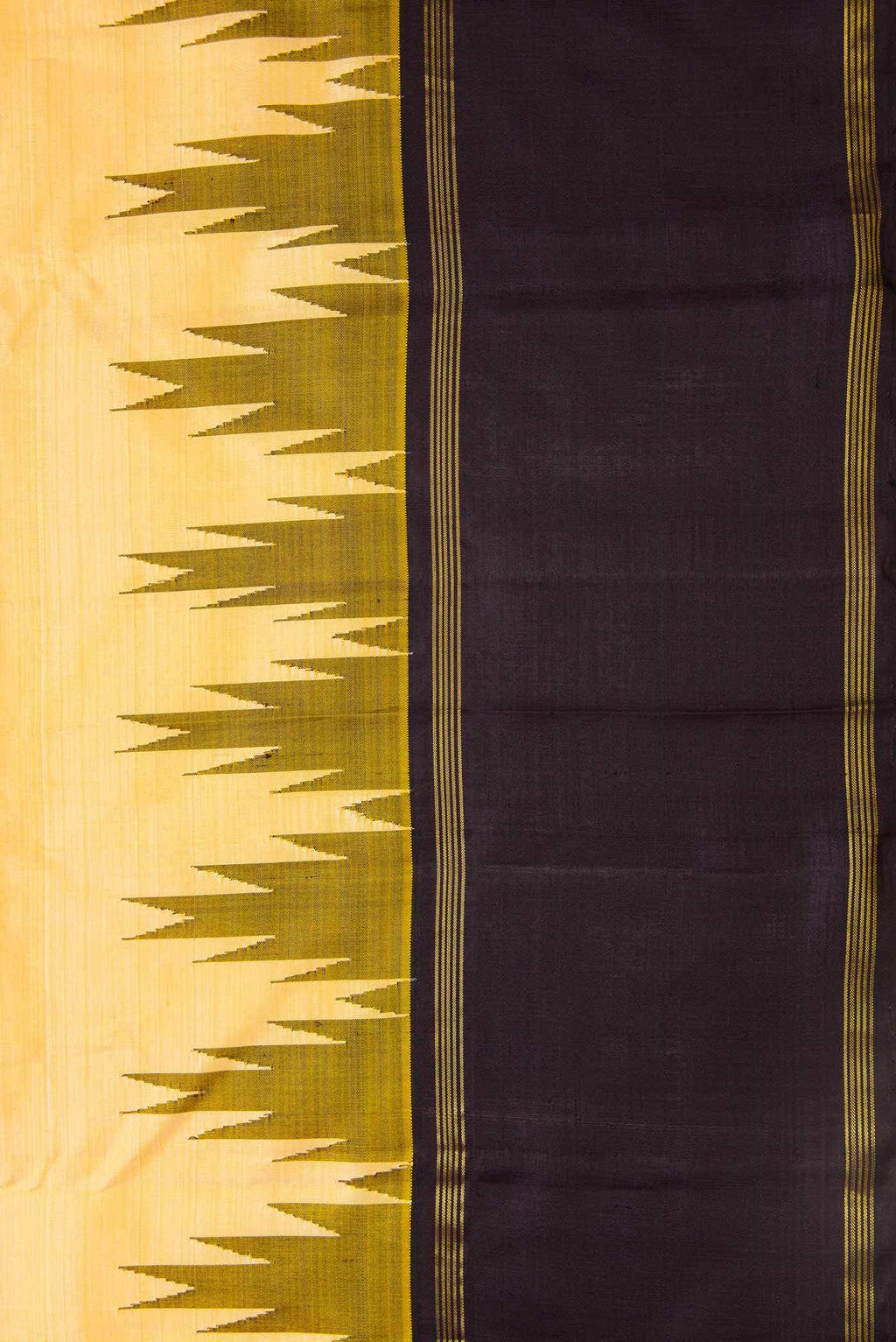Pure Silk Pure Zari Sandal Dual Tone Kanchipuram Saree