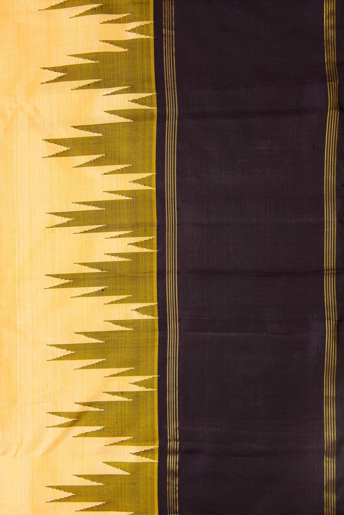 Pure Silk Pure Zari Sandal Dual Tone Kanchipuram Saree