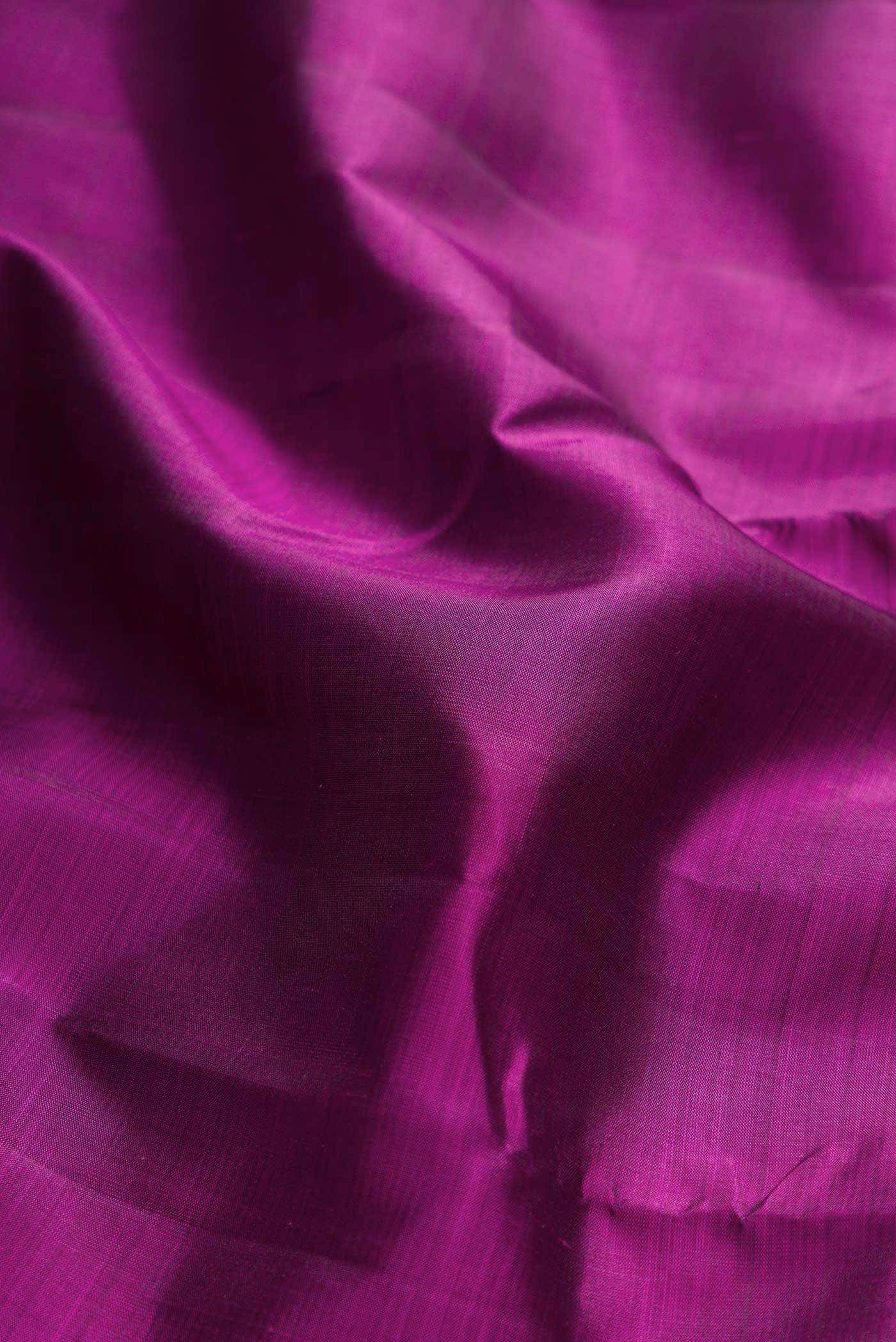 Pure Silk Pure Zari Magenta Dual Tone Kanchipuram Saree