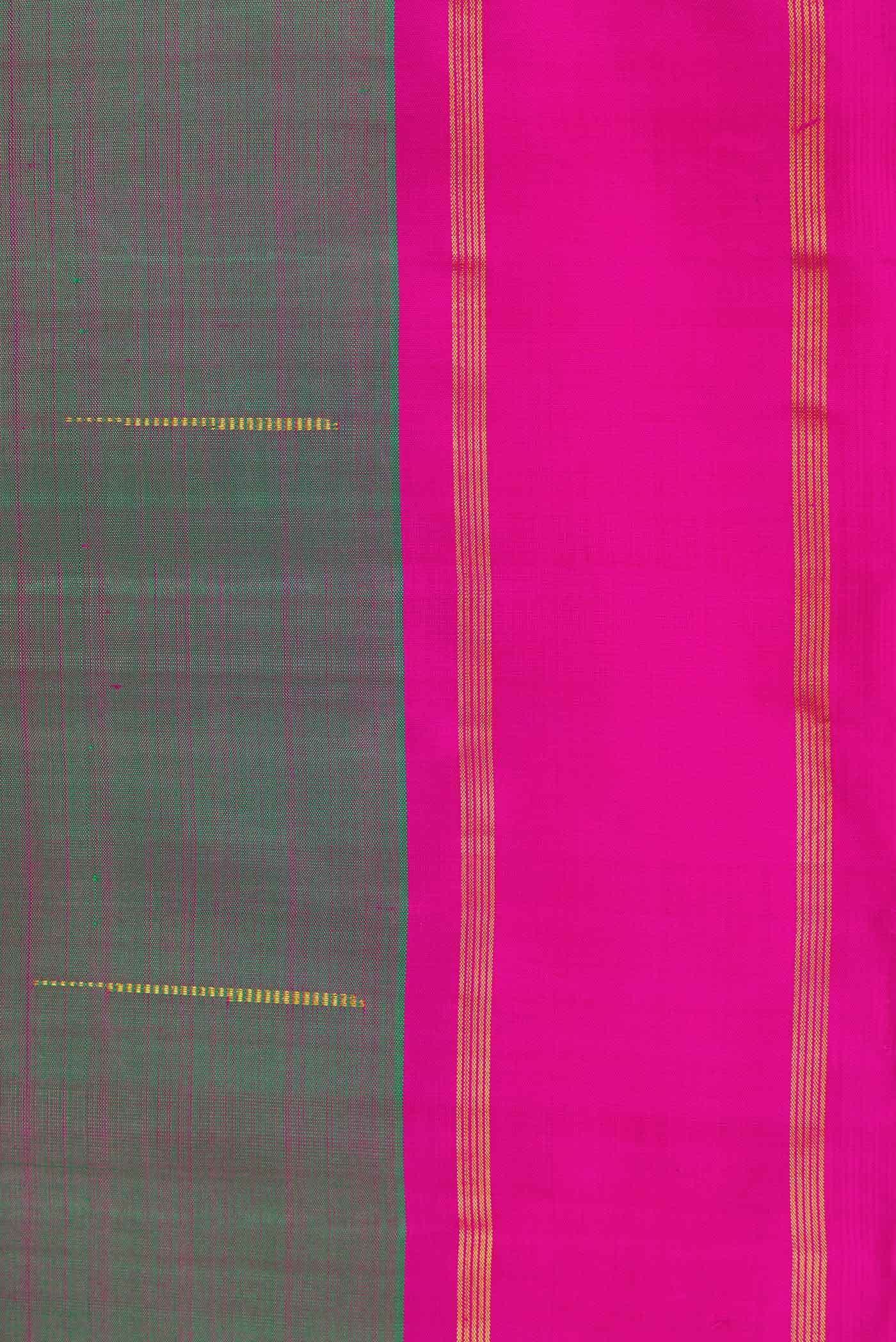 Pure Silk Pure Zari Green Dual Tone Kanchipuram Saree