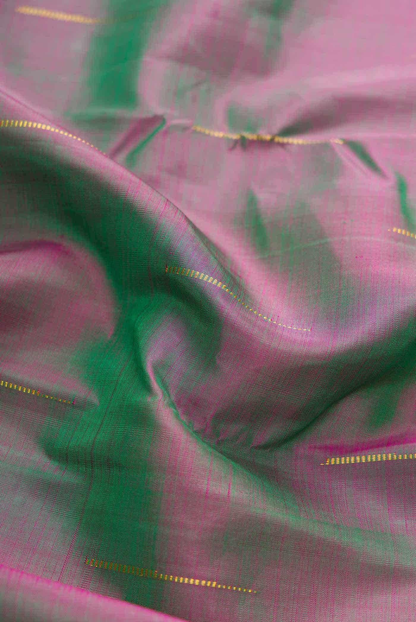 Pure Silk Pure Zari Green Dual Tone Kanchipuram Saree