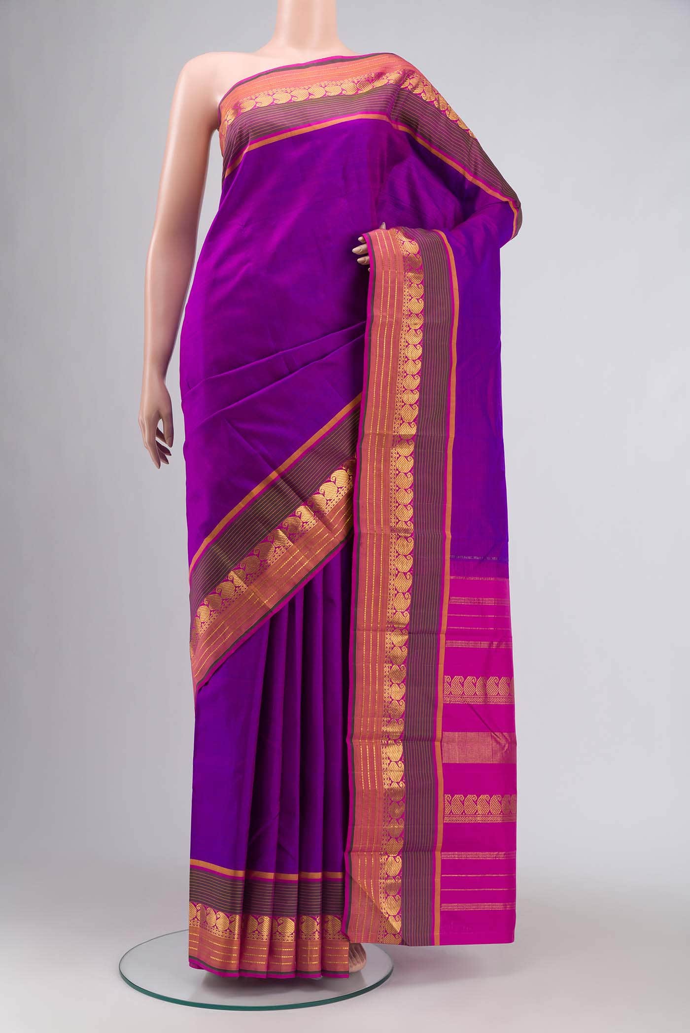 Purple Kanchipuram Silk Saree