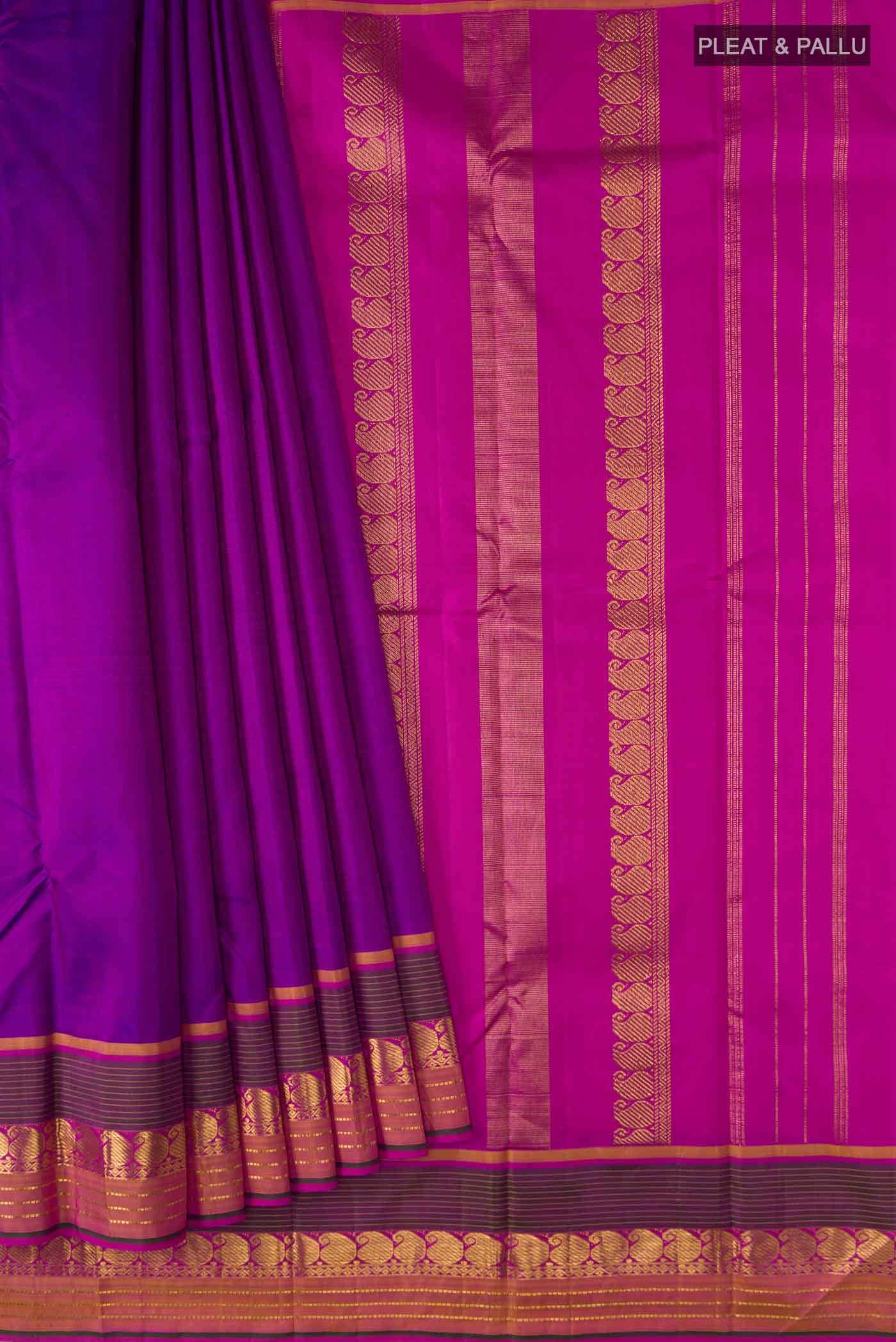 Purple Kanchipuram Silk Saree
