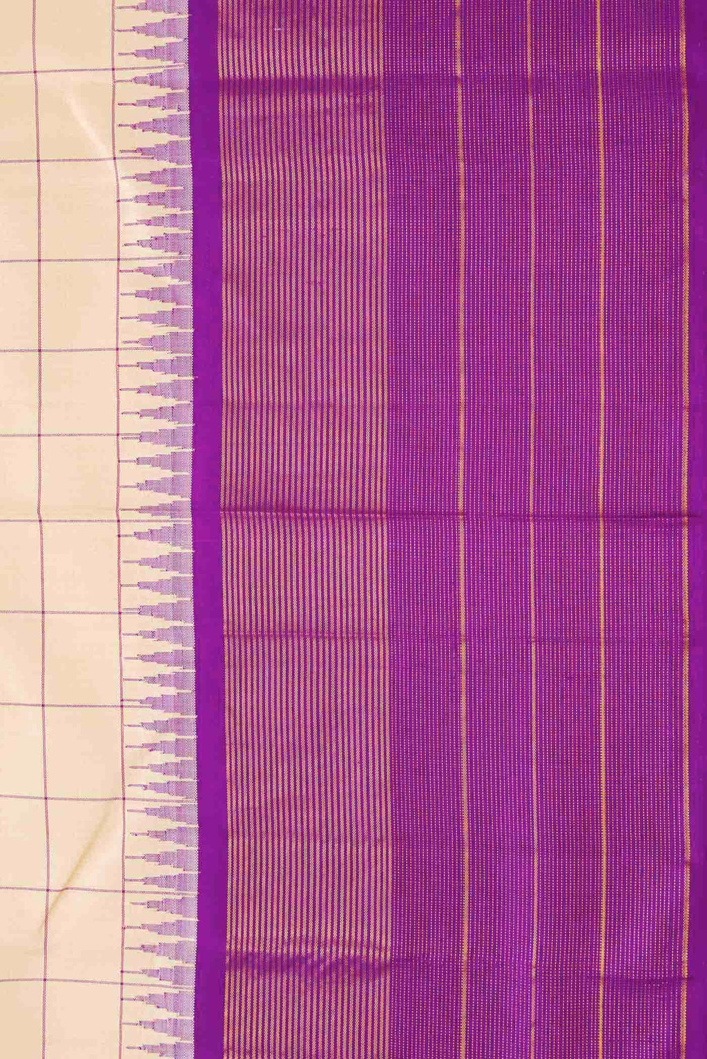 Pure Silk Pure Zari Sandal Dual Tone Kanchipuram Saree