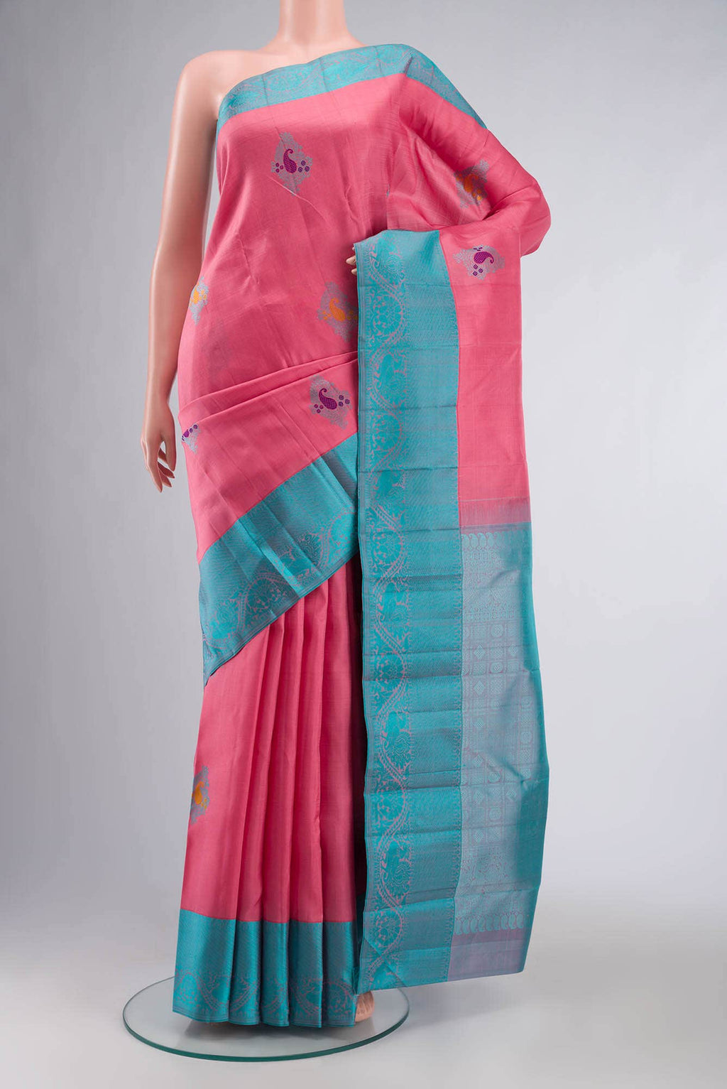 Pink Kanchipuram Silk Saree