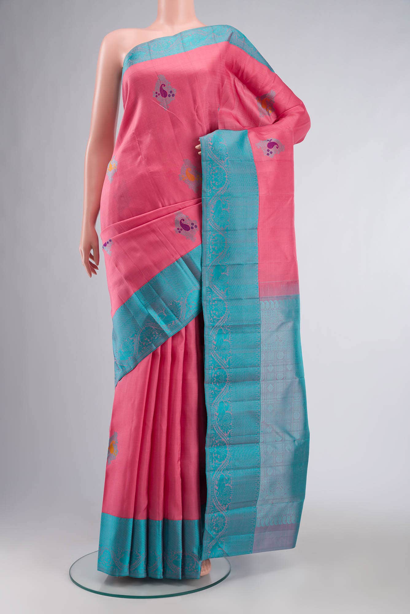 Pink Kanchipuram Silk Saree