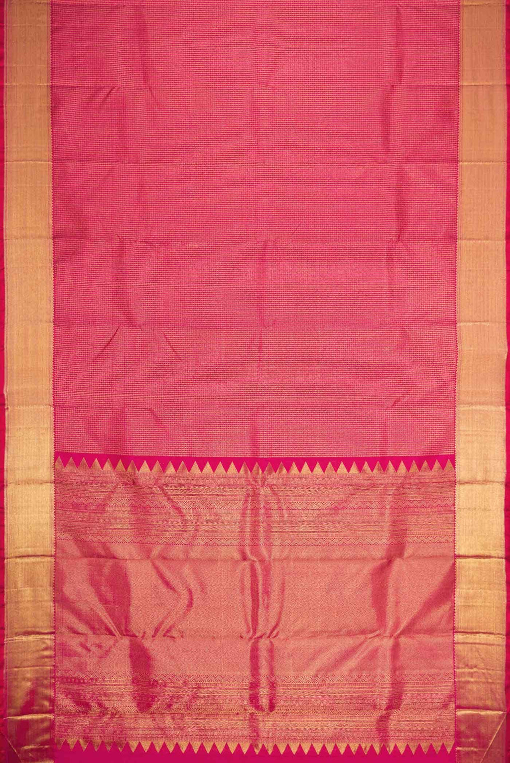 Pink Dual Tone Kanchipuram Silk Saree