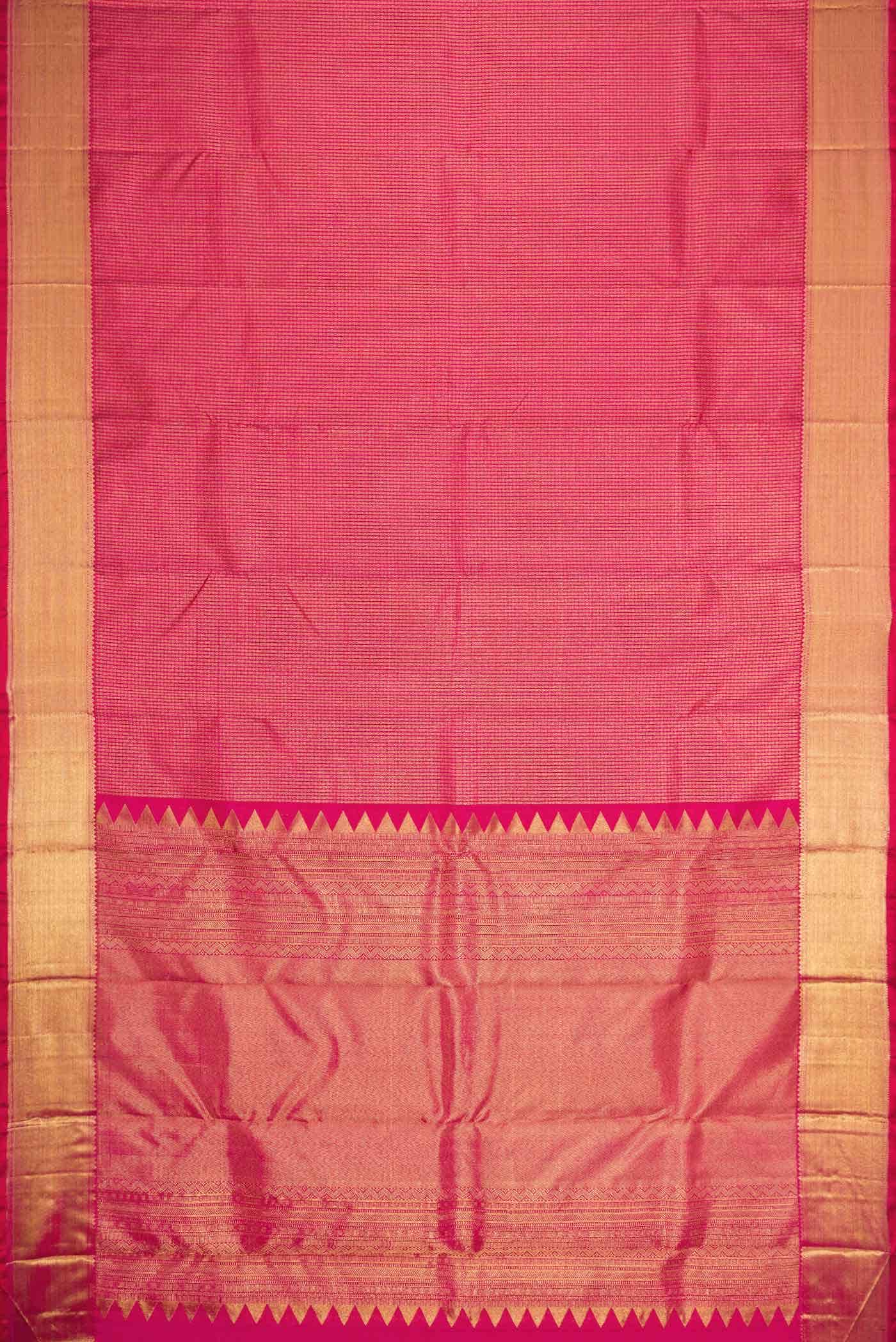 Pink Dual Tone Kanchipuram Silk Saree