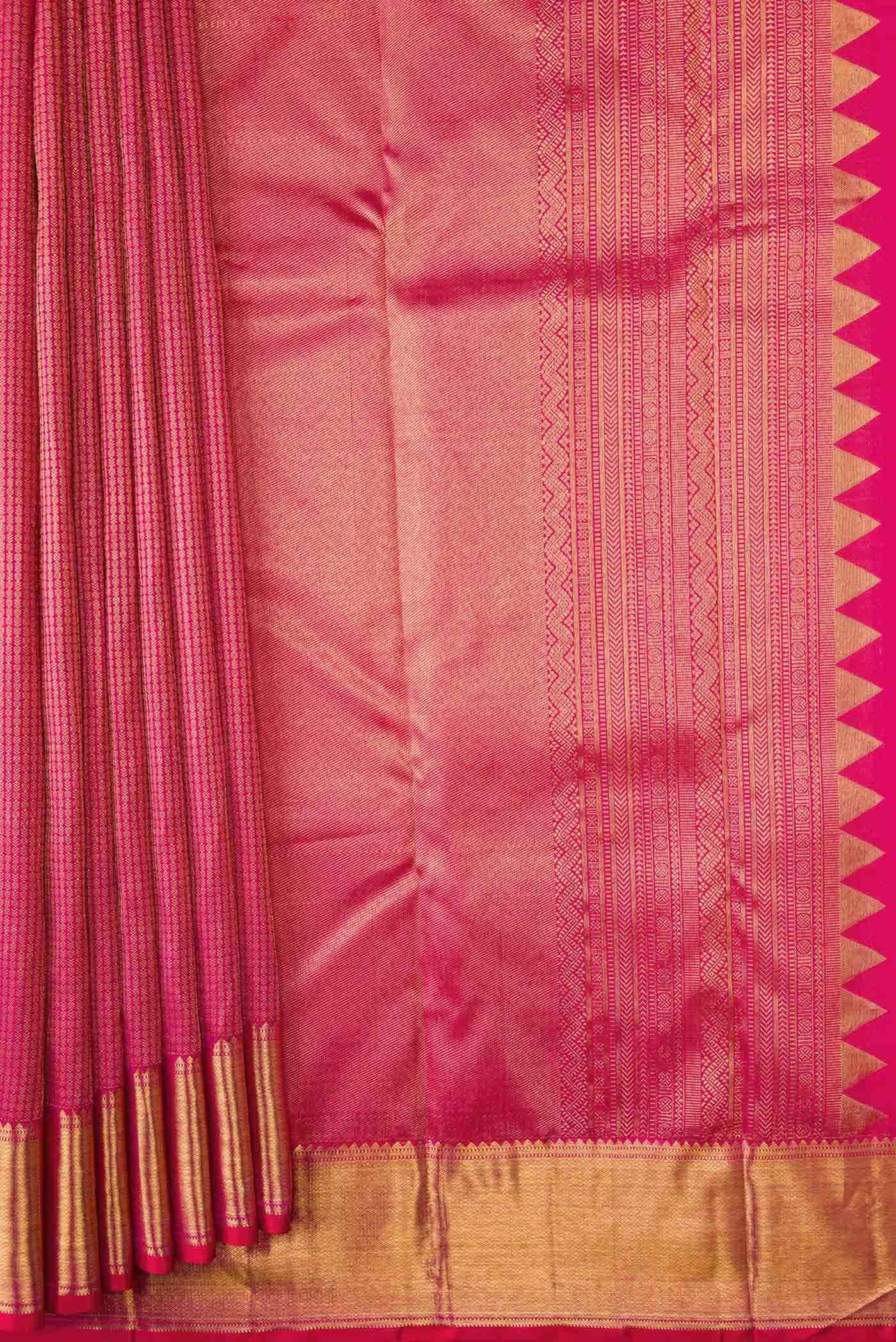 Pink Dual Tone Kanchipuram Silk Saree