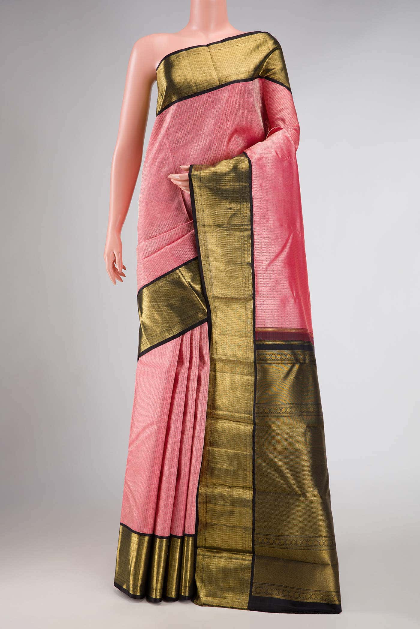Pink Dual Tone Kanchipuram Silk Saree
