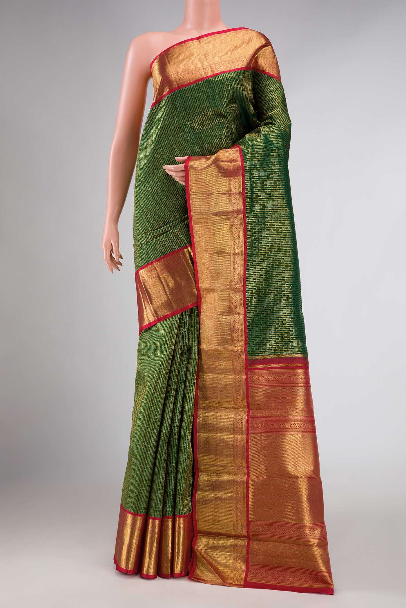 Green Dual Tone Kanchipuram Silk Saree