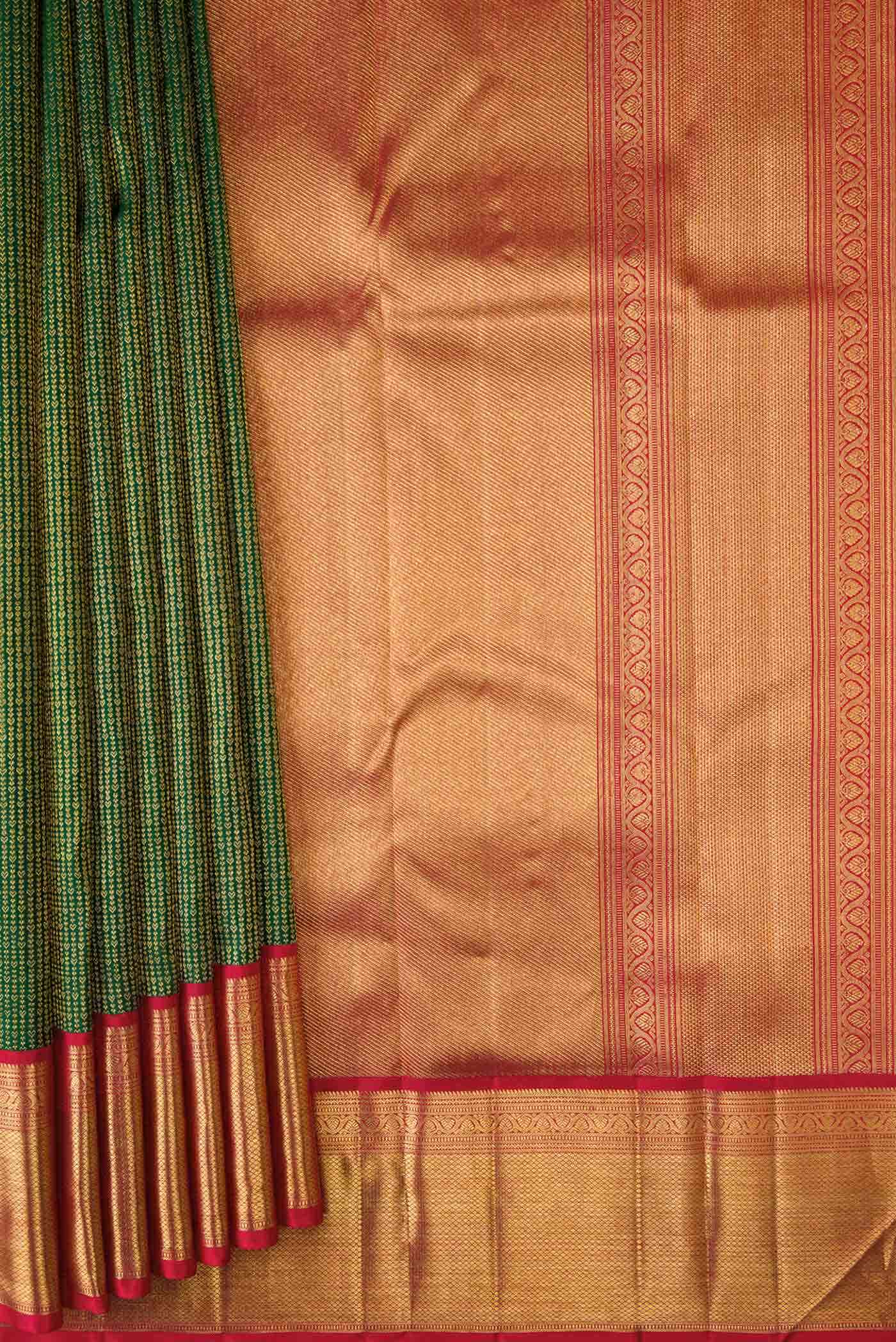 Green Dual Tone Kanchipuram Silk Saree