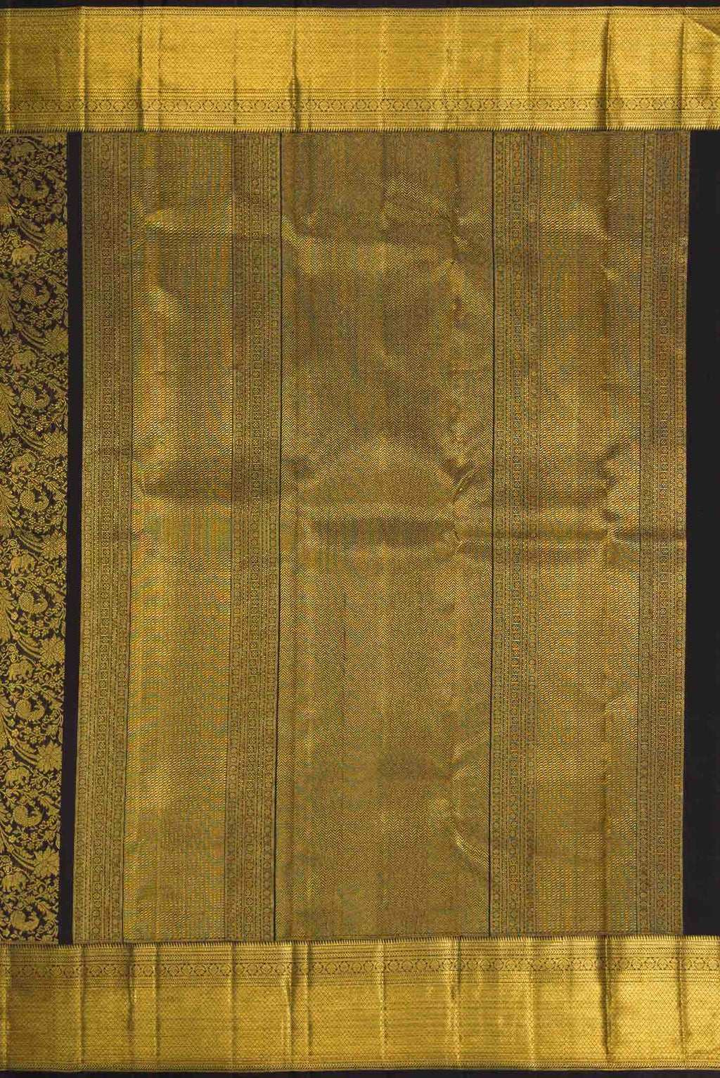 Pure Silk Pure Zari Black Kanchipuram Saree