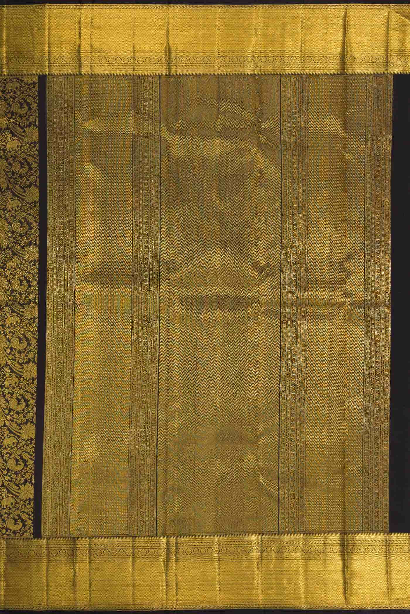 Pure Silk Pure Zari Black Kanchipuram Saree