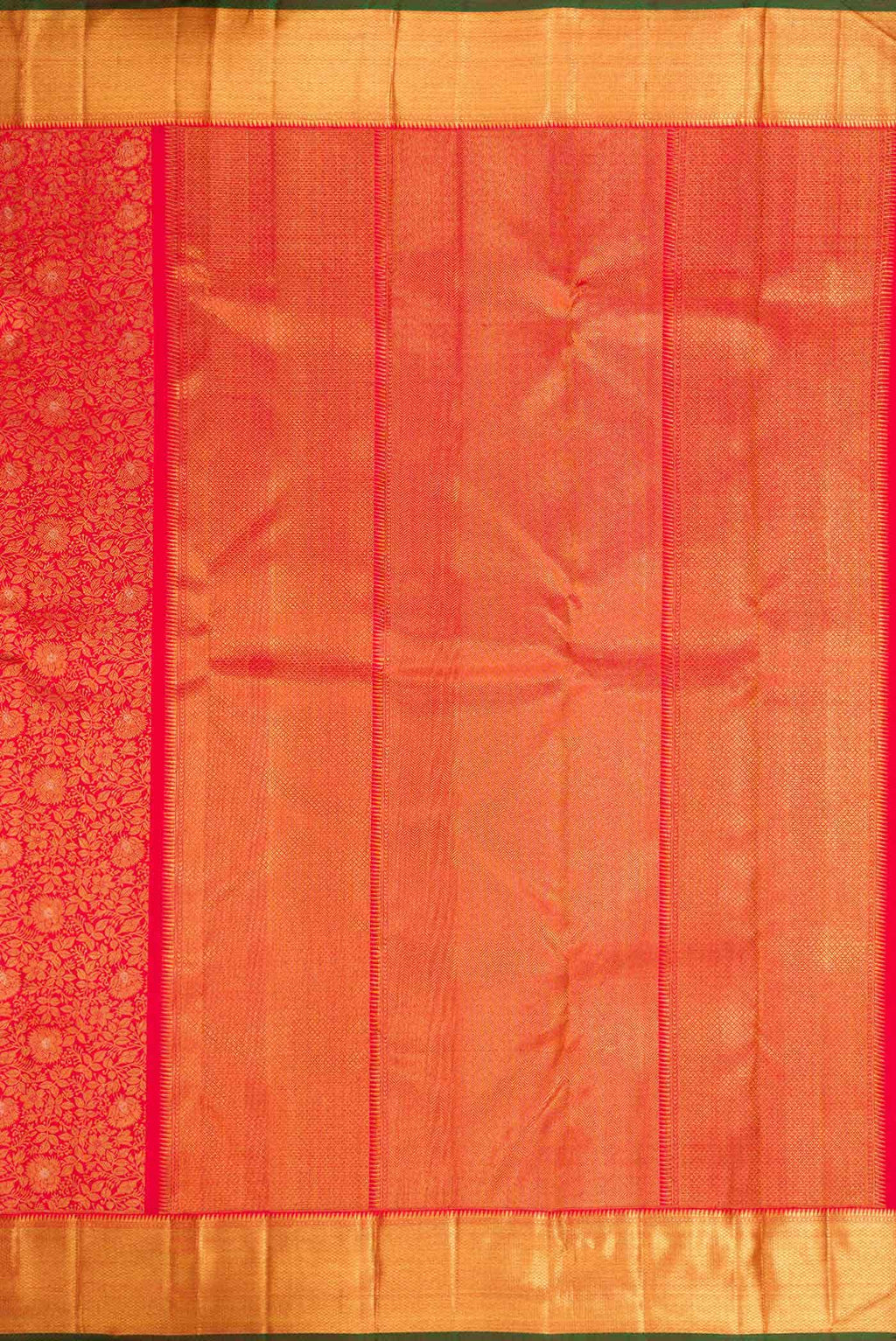 Pure Silk Pure Zari Red Dual Tone Kanchipuram Saree