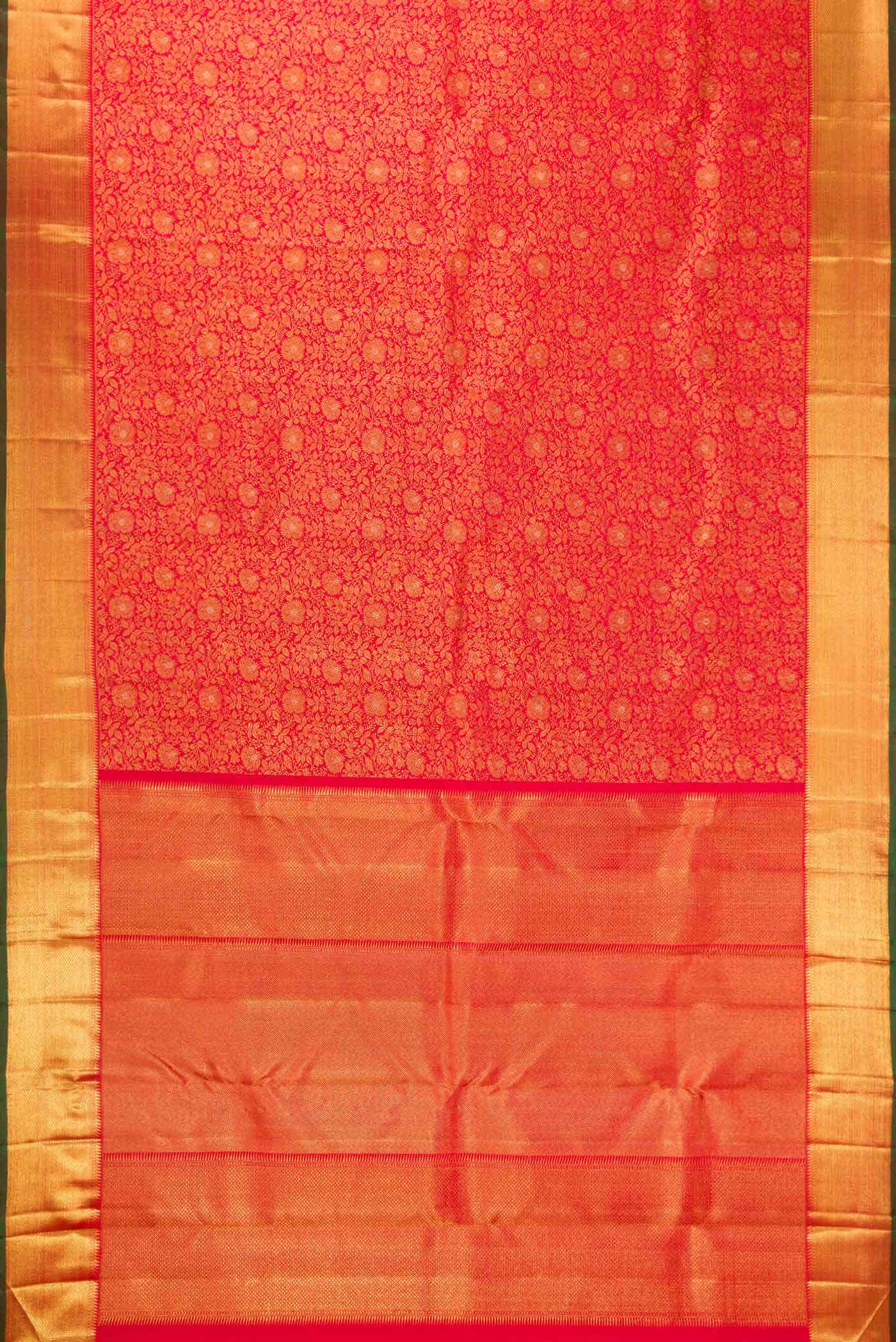 Pure Silk Pure Zari Red Dual Tone Kanchipuram Saree