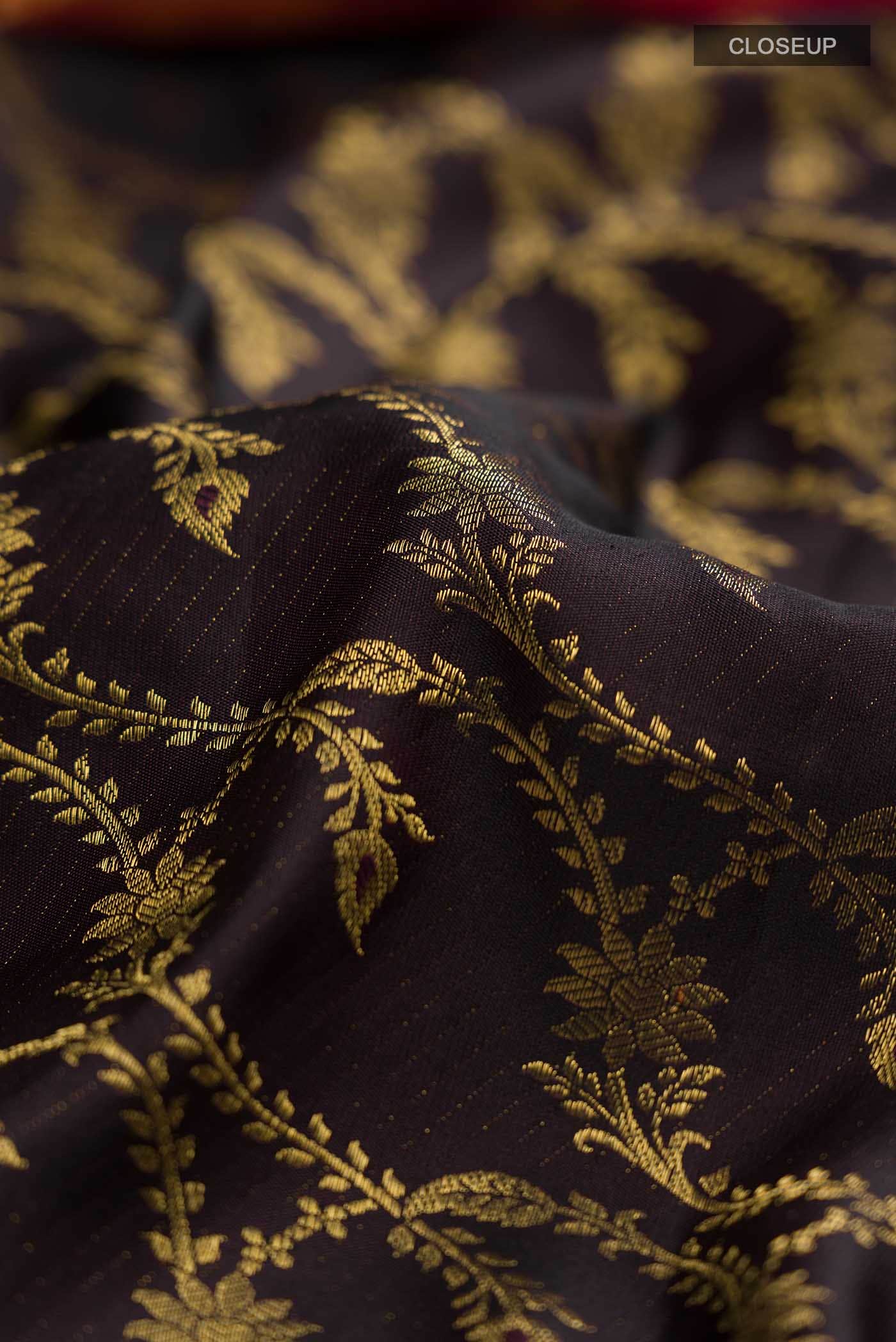 Brown Kanchipuram Silk Saree