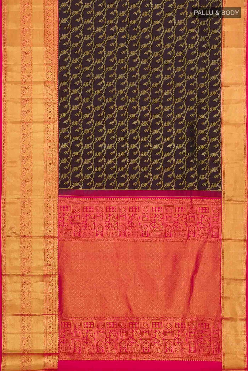 Brown Kanchipuram Silk Saree