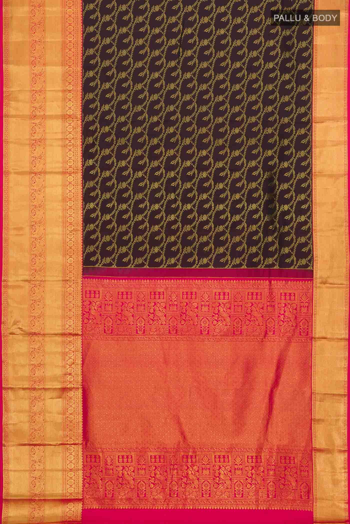 Brown Kanchipuram Silk Saree
