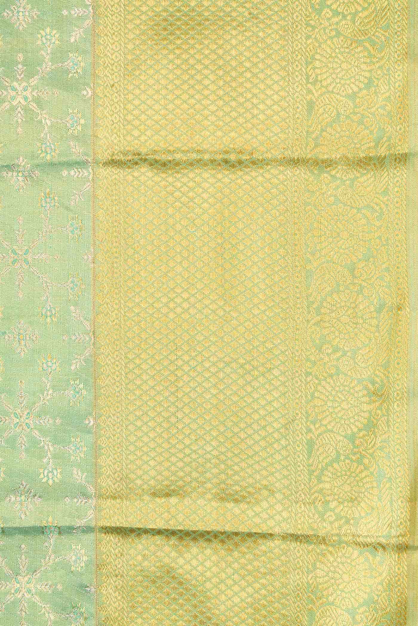 Green Dual Tone Kanchipuram Tissue Silk Saree