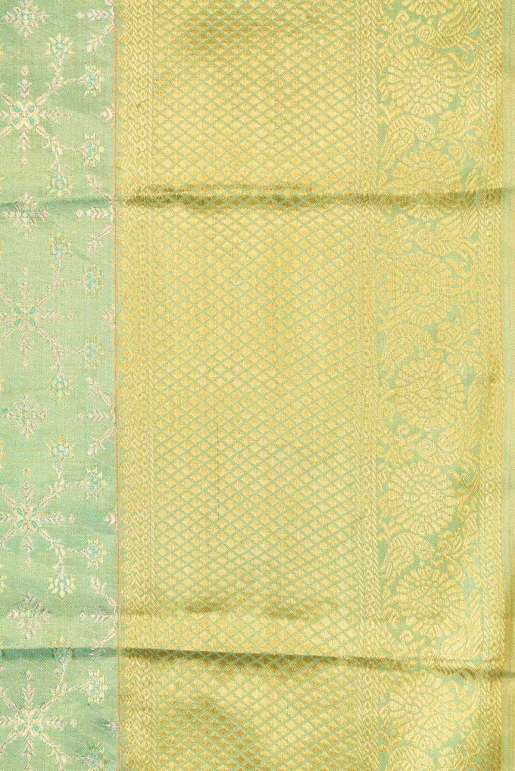 Green Dual Tone Kanchipuram Tissue Silk Saree