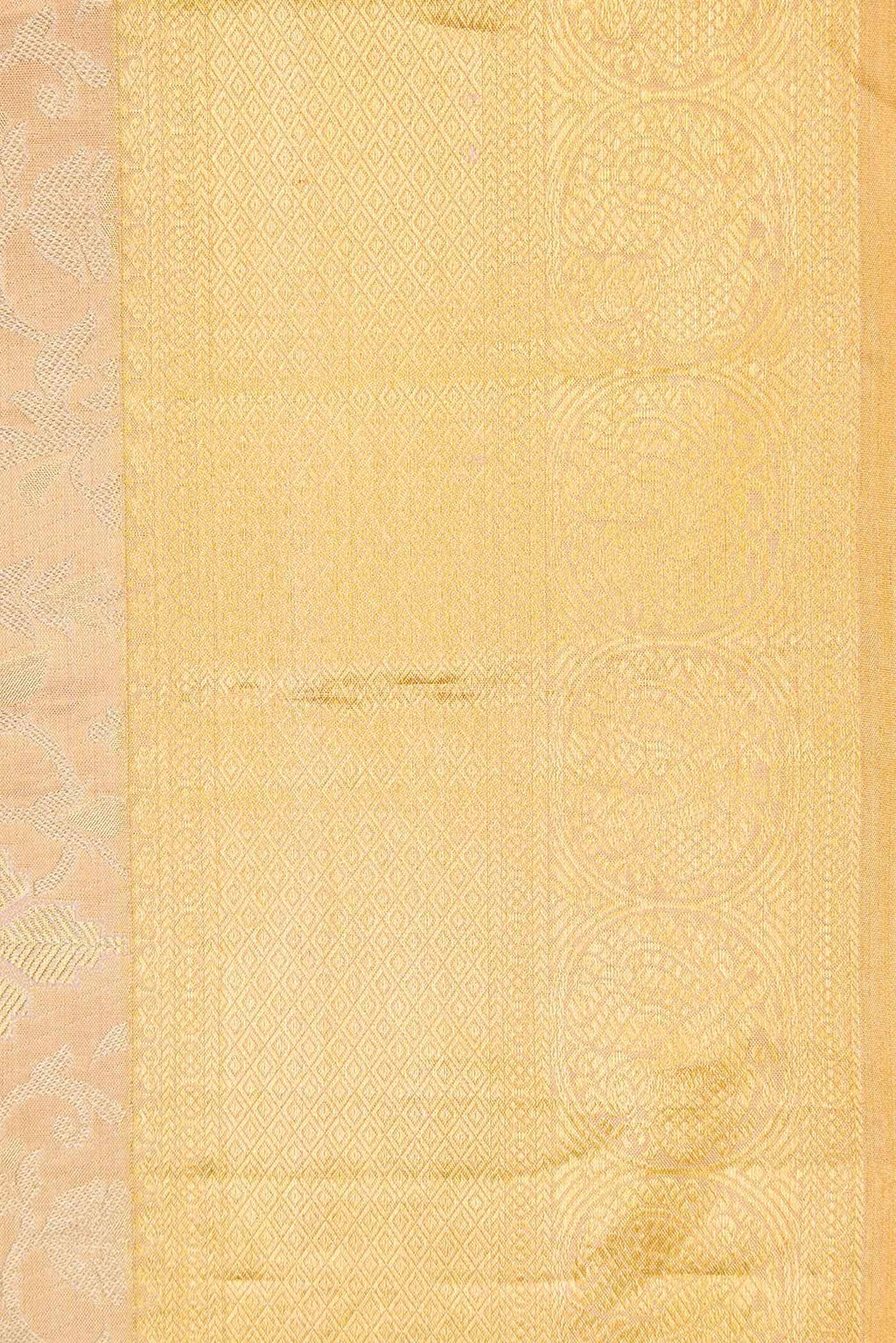 Golden Peach Dual Tone Kanchipuram Tissue Silk Saree